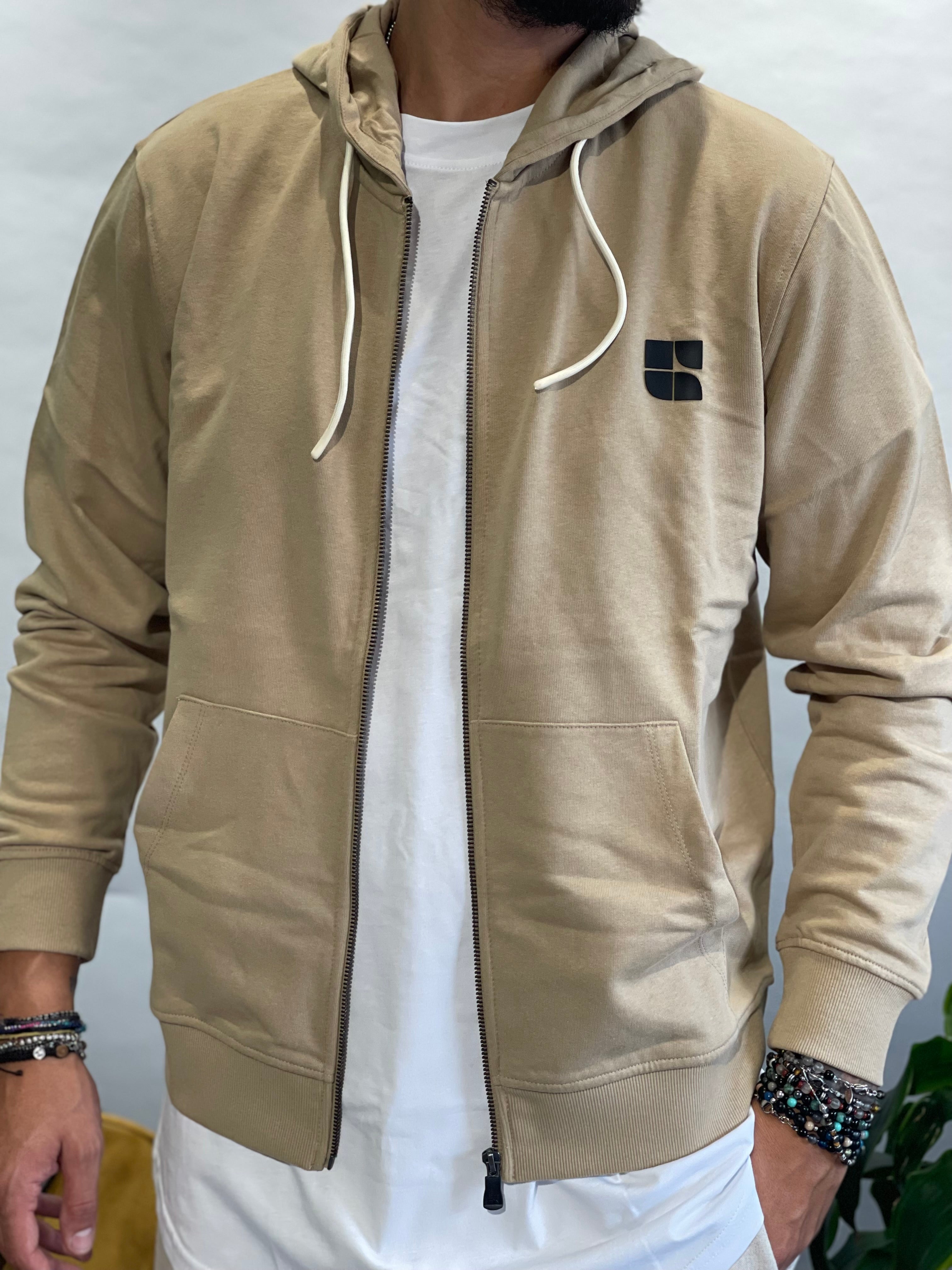 FELPA ZIP URBAN RING BEIGE