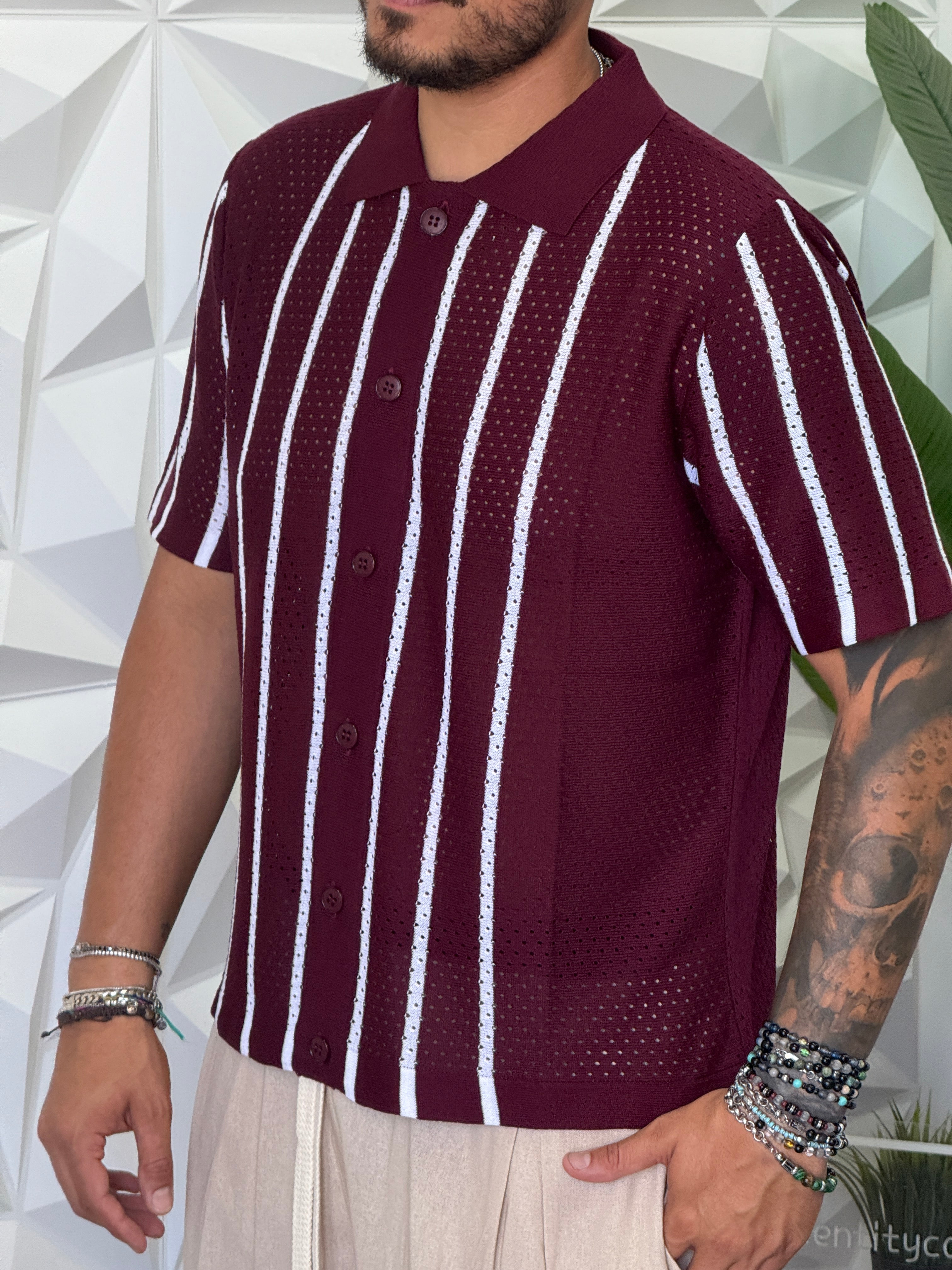CAMICIA FORATA BORDEAUX NEW JOB BRAND