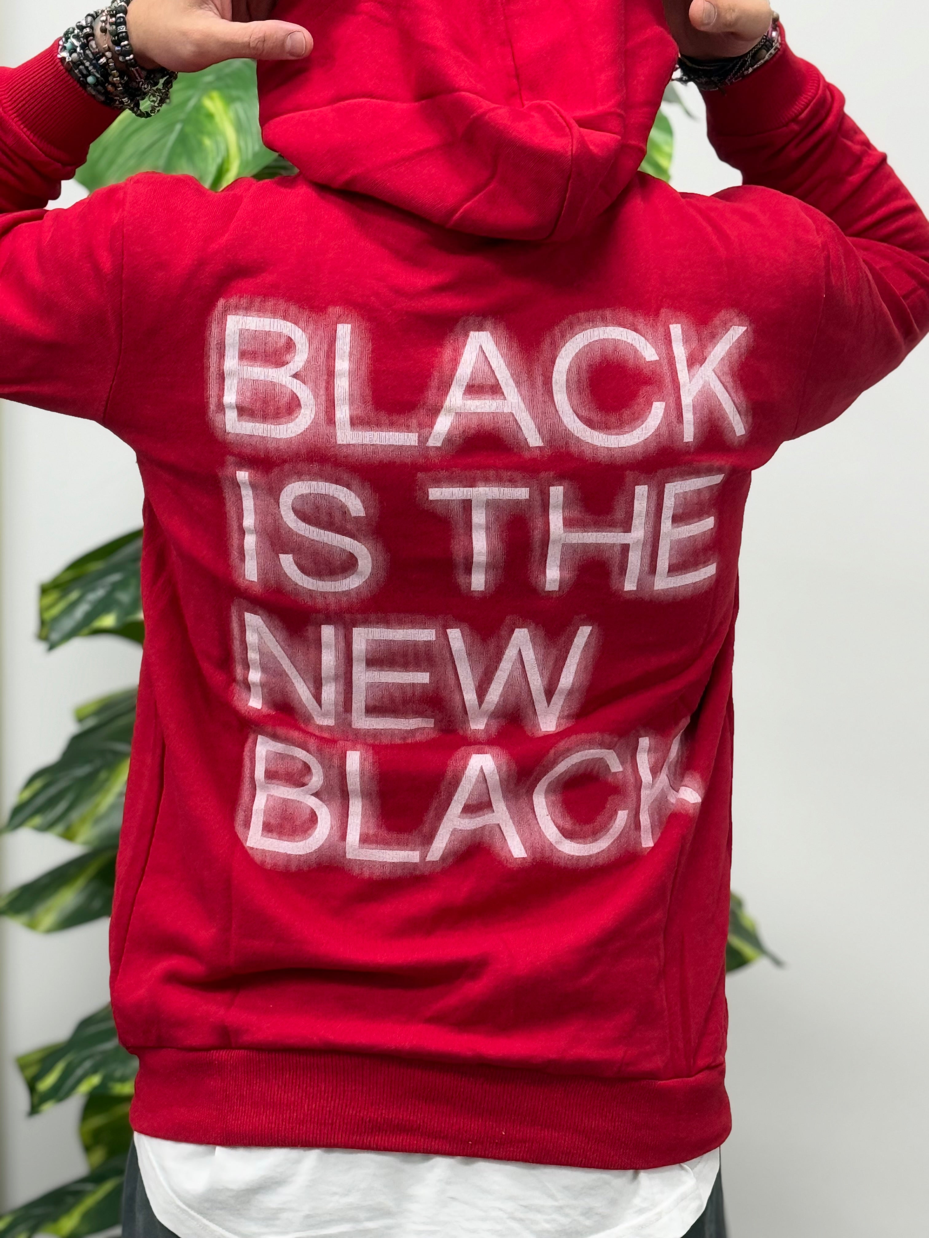 FELPA CAPPUCCIO BLACK IS THE BLACK ROSSA