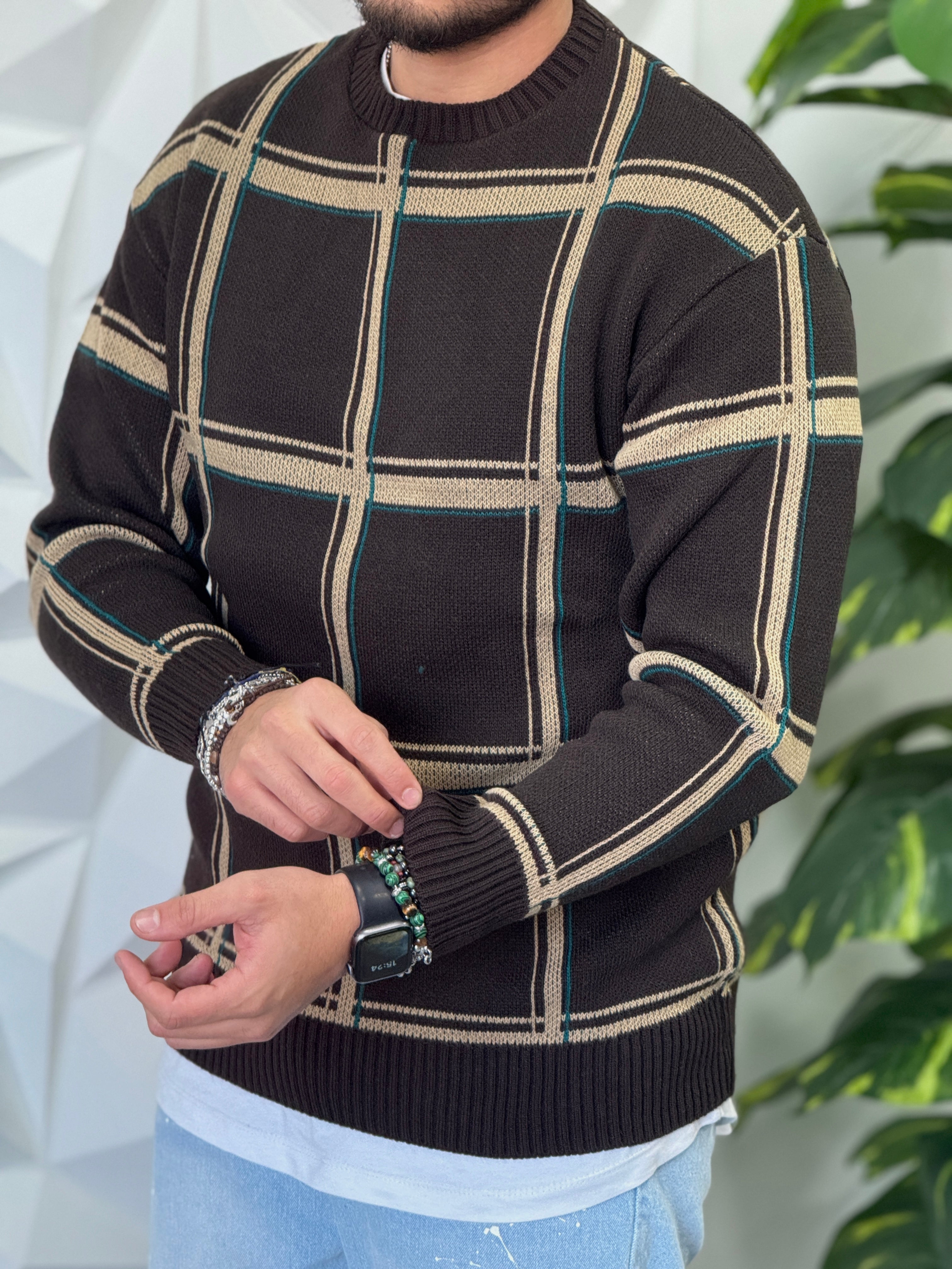 PULLOVER MORO QUADRI NEW JOB BRAND