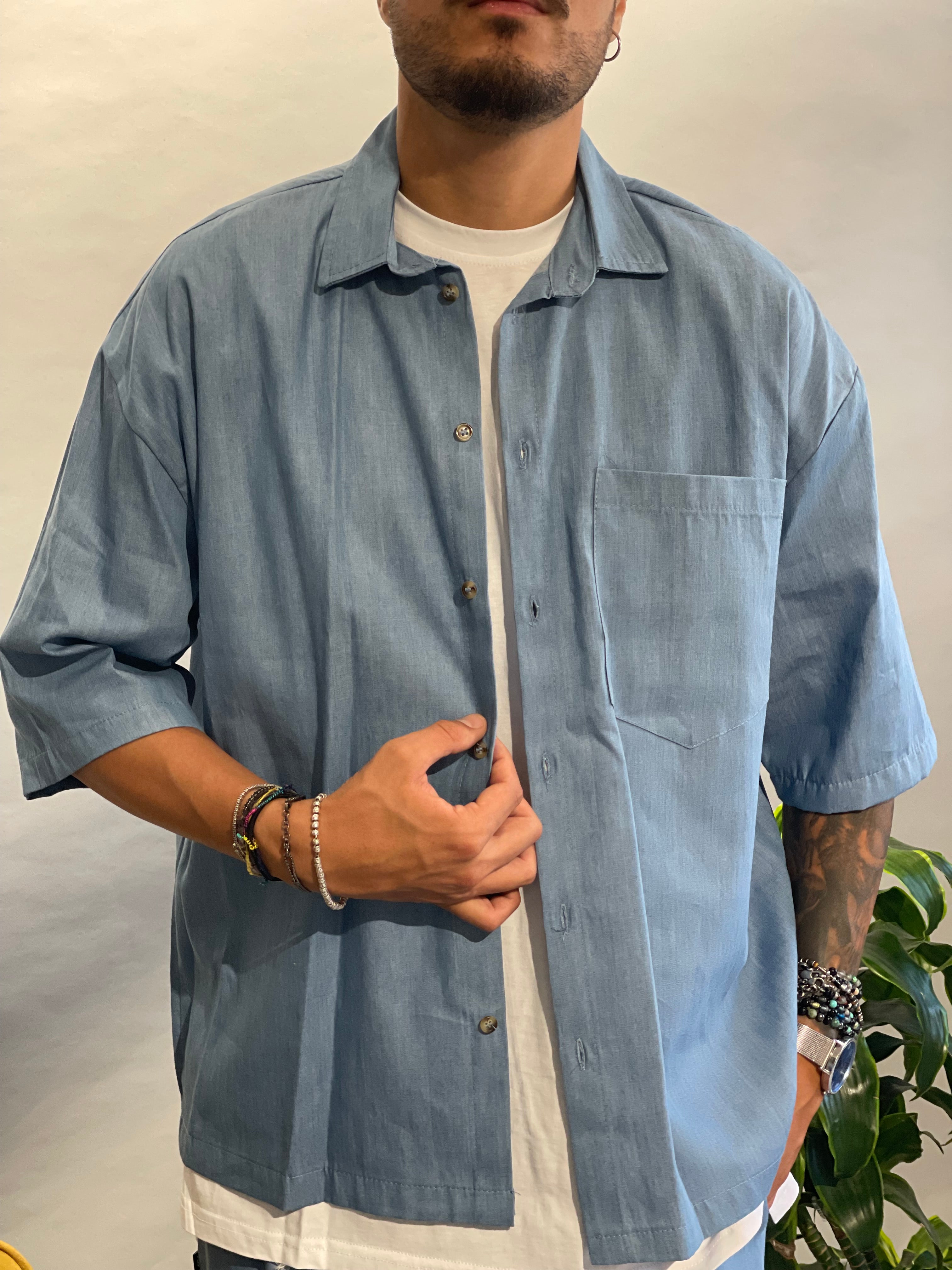 COORDINATO NEW JOB BRAND OVERISZE CELESTE