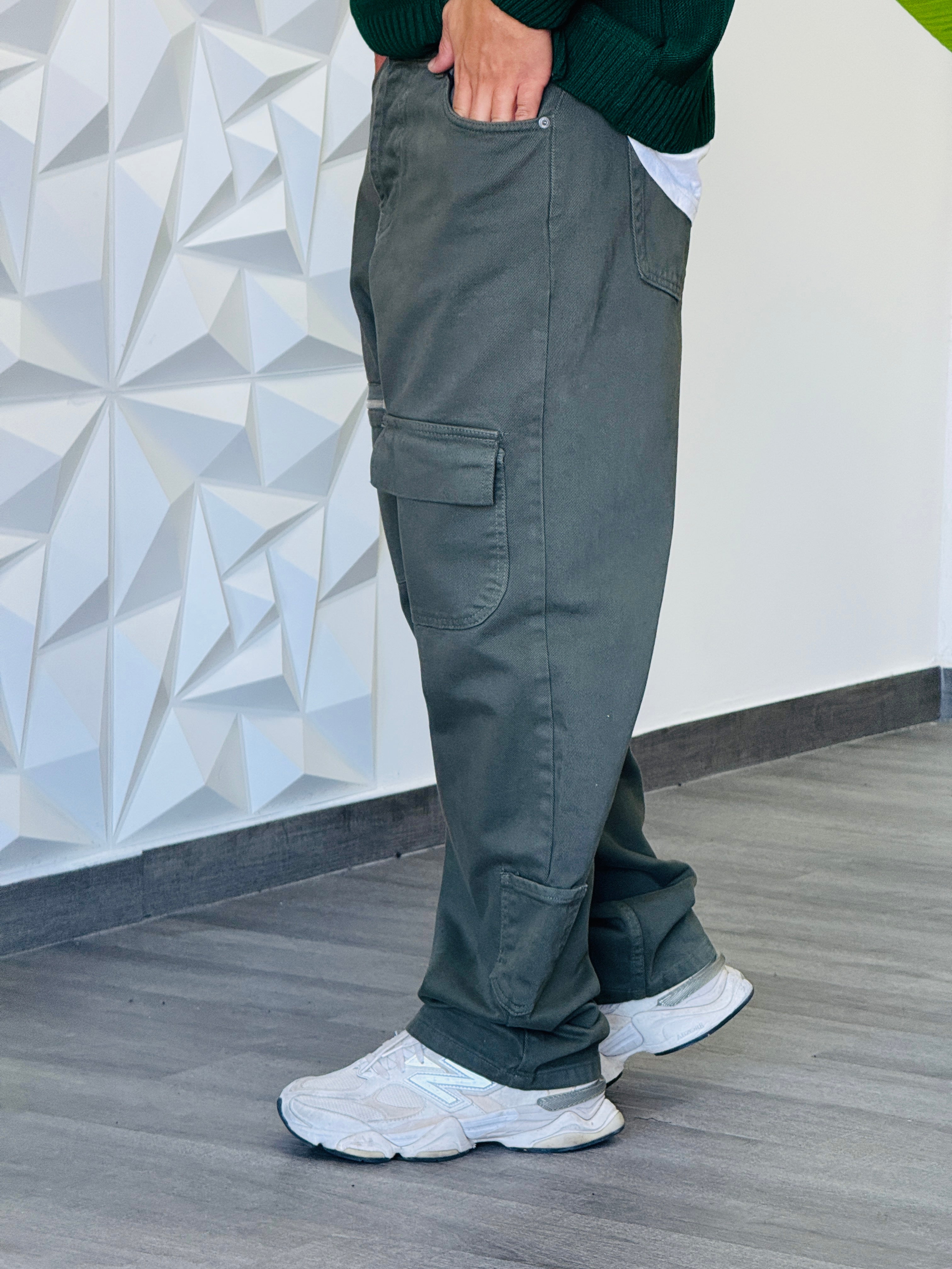 JEANS ZIP VERDE NEW JOB BRAND