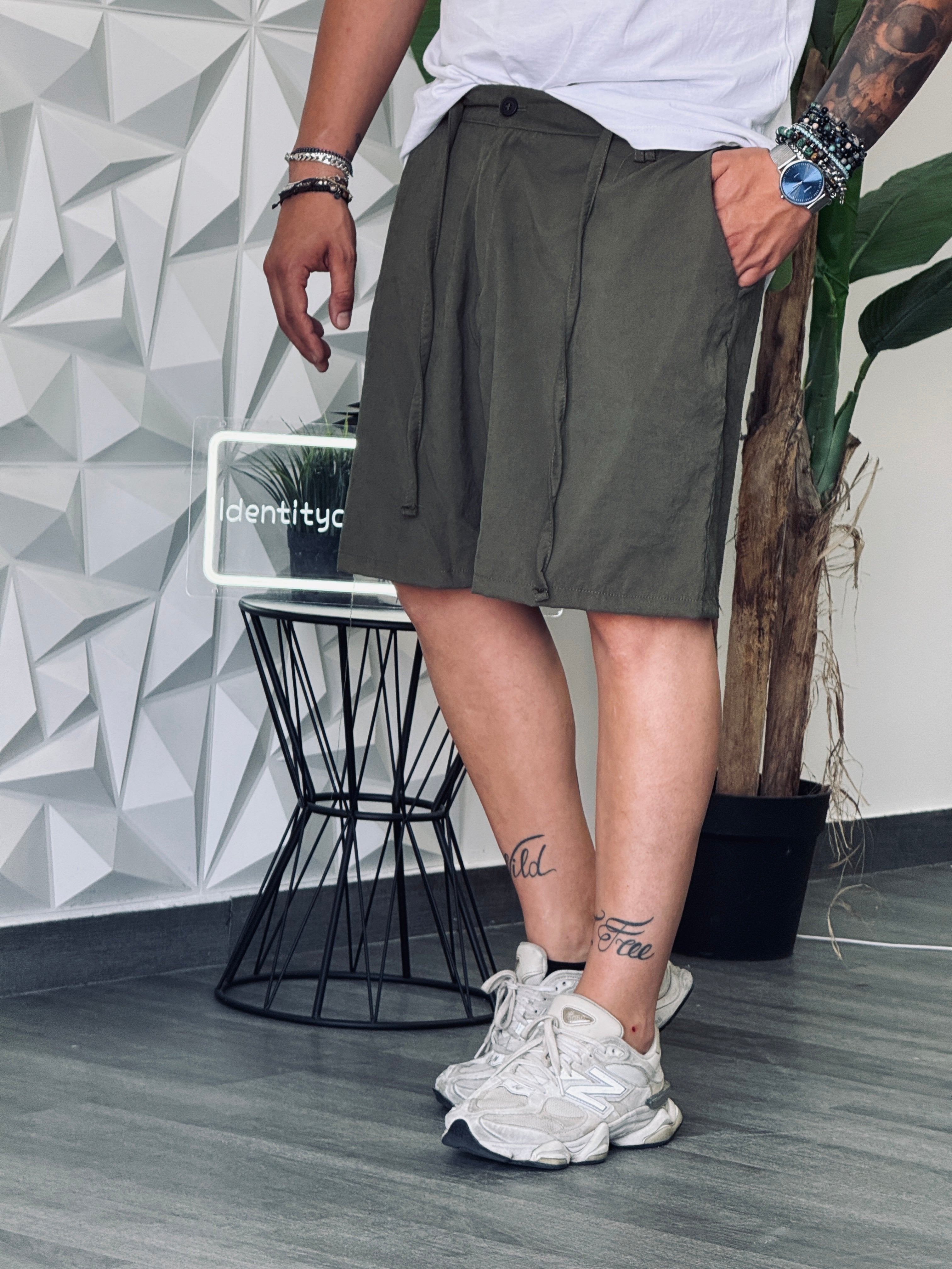 BERMUDA BENARA VERDE MILITARE NEW JOB BRAND