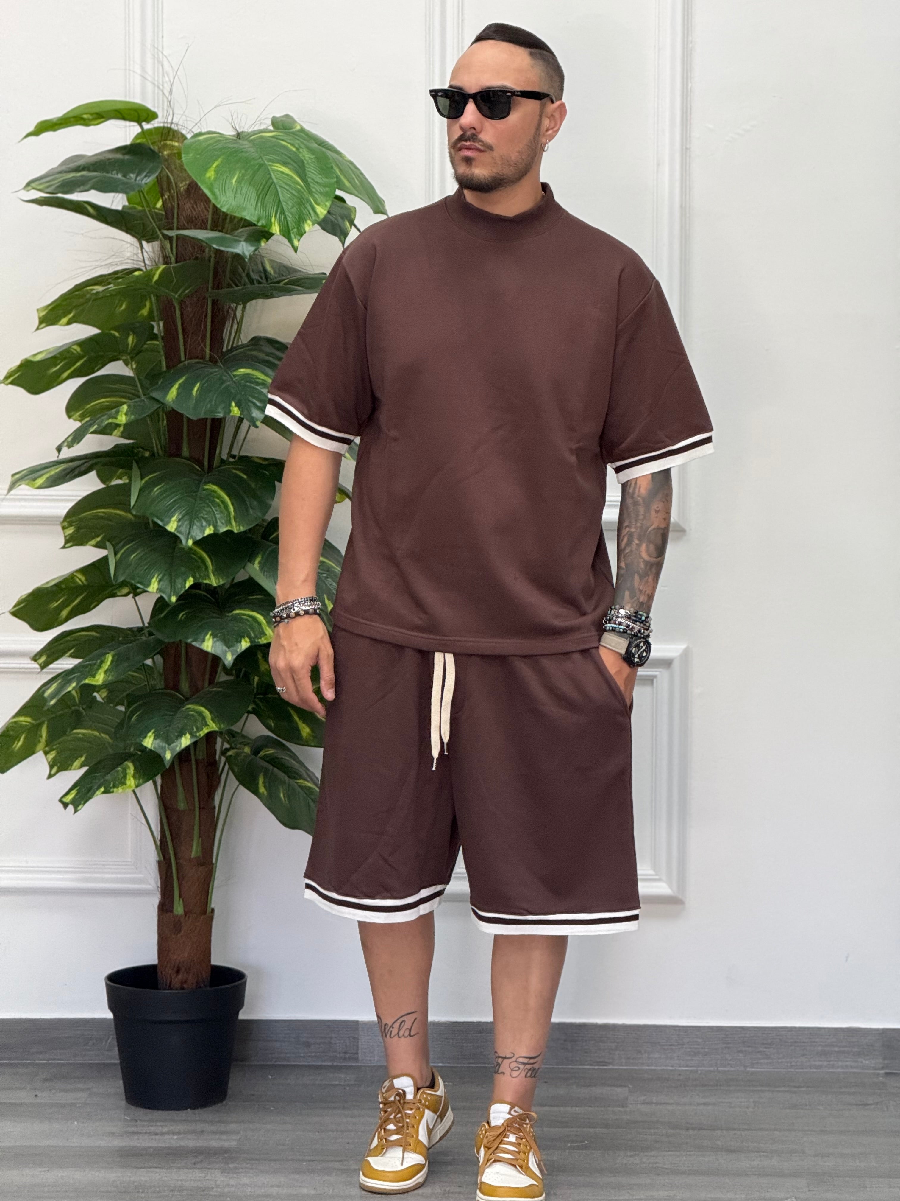 COORDINATO NEW JOB BRAND MARRONE