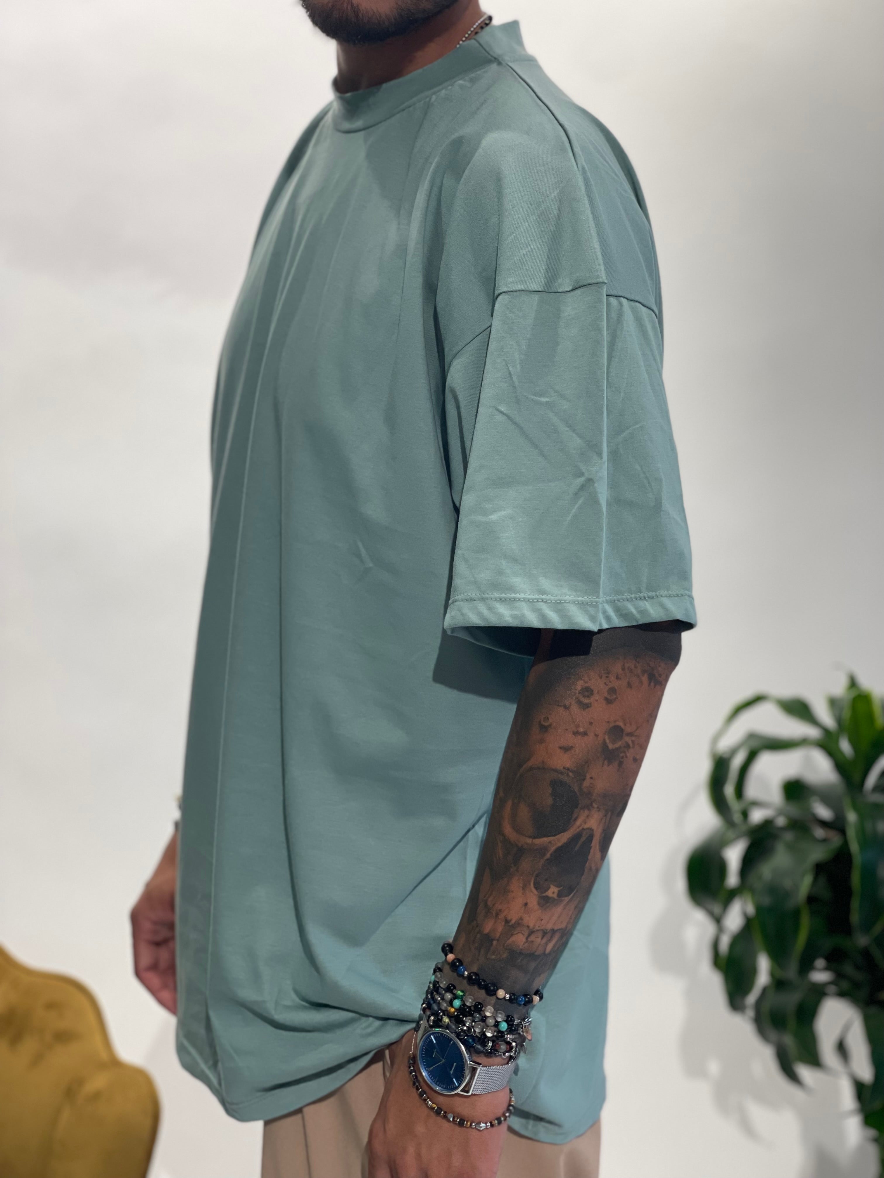 SHIRT LIVING YOUR DREAM VERDE ACQUA OVERSIZE NJB