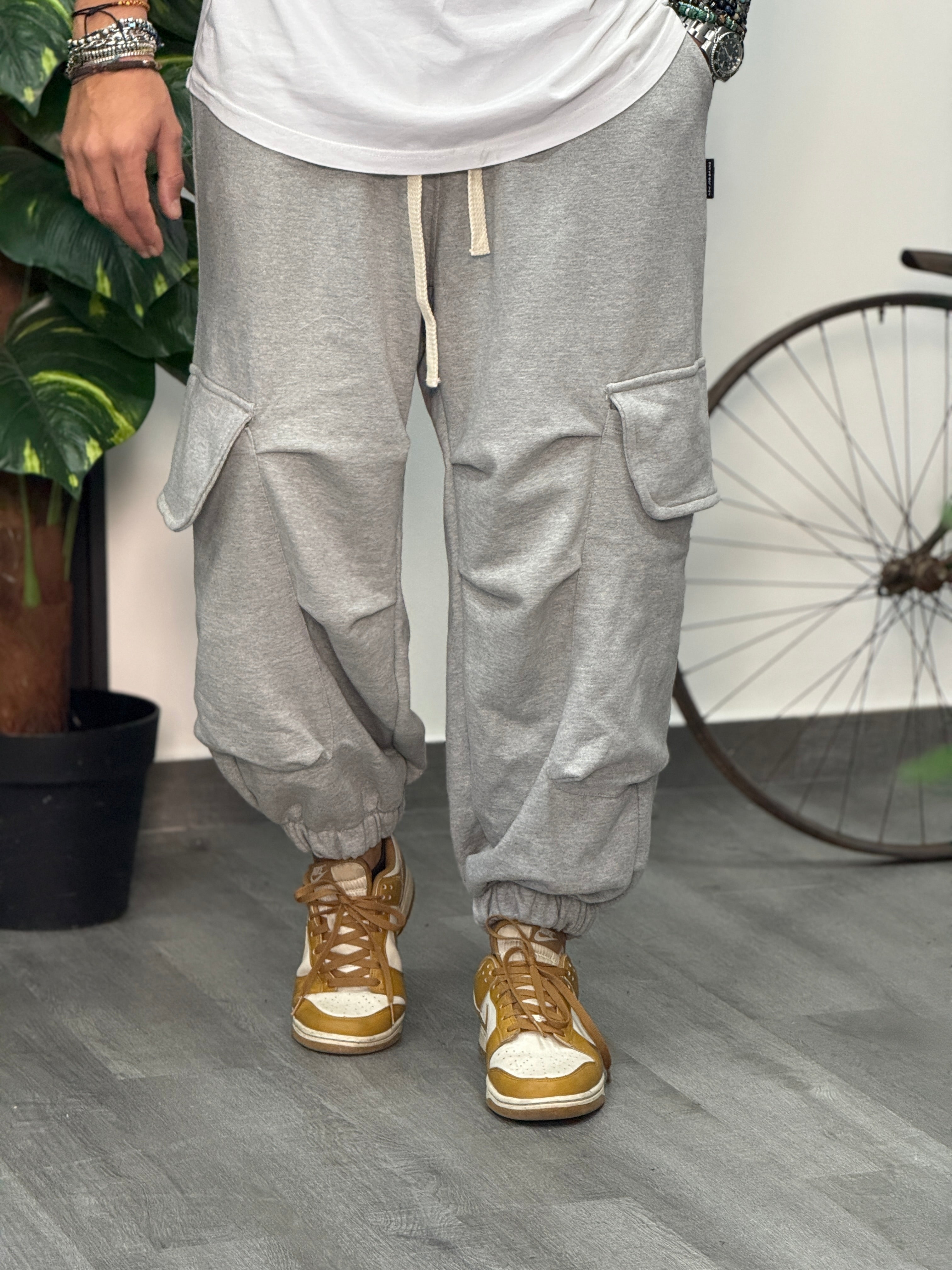 PANTATUTA CARGO GRIGIO NEW JOB BRAND