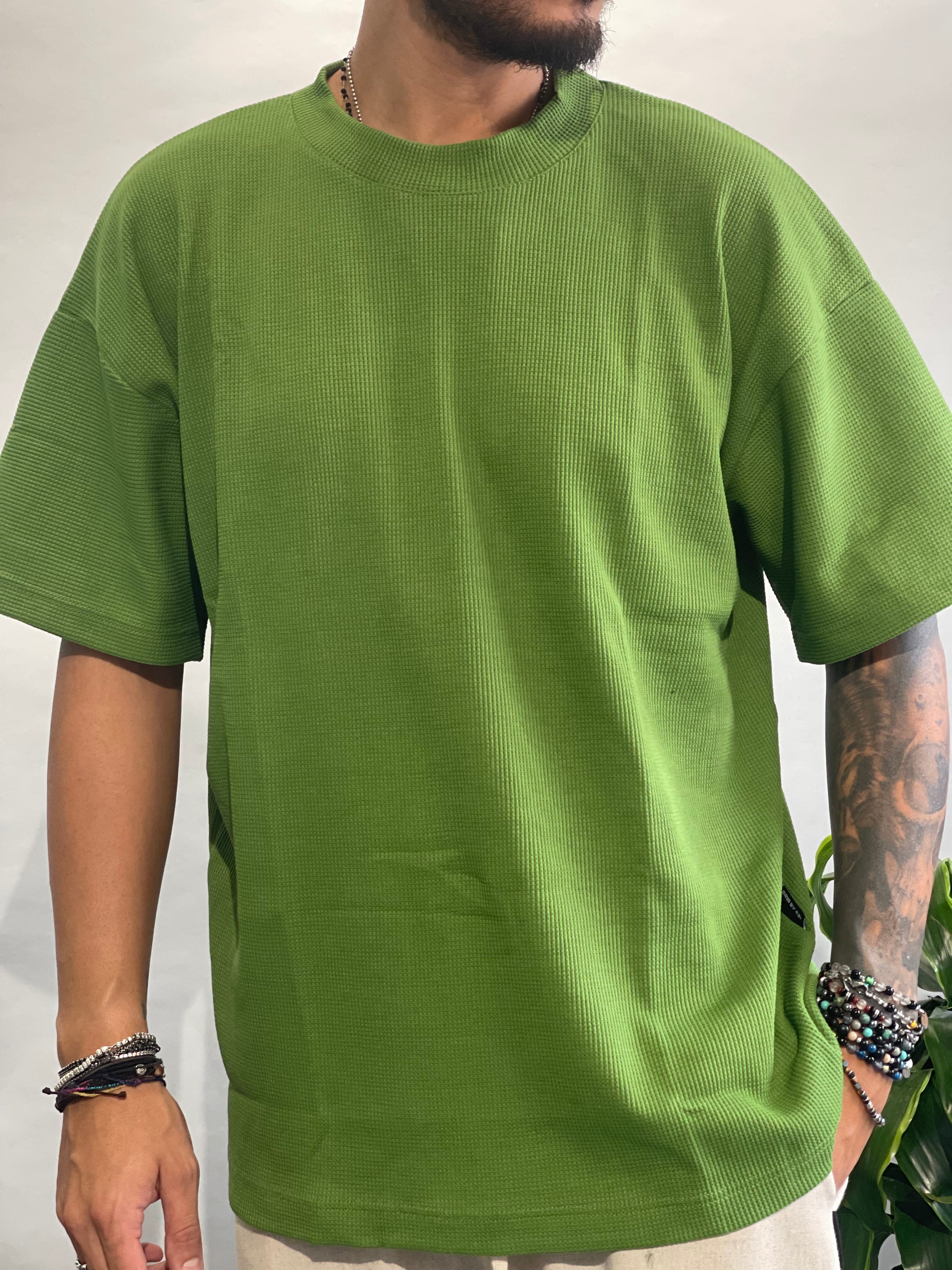 SHIRT WAFFEL VERDE NEW JOB BRAND
