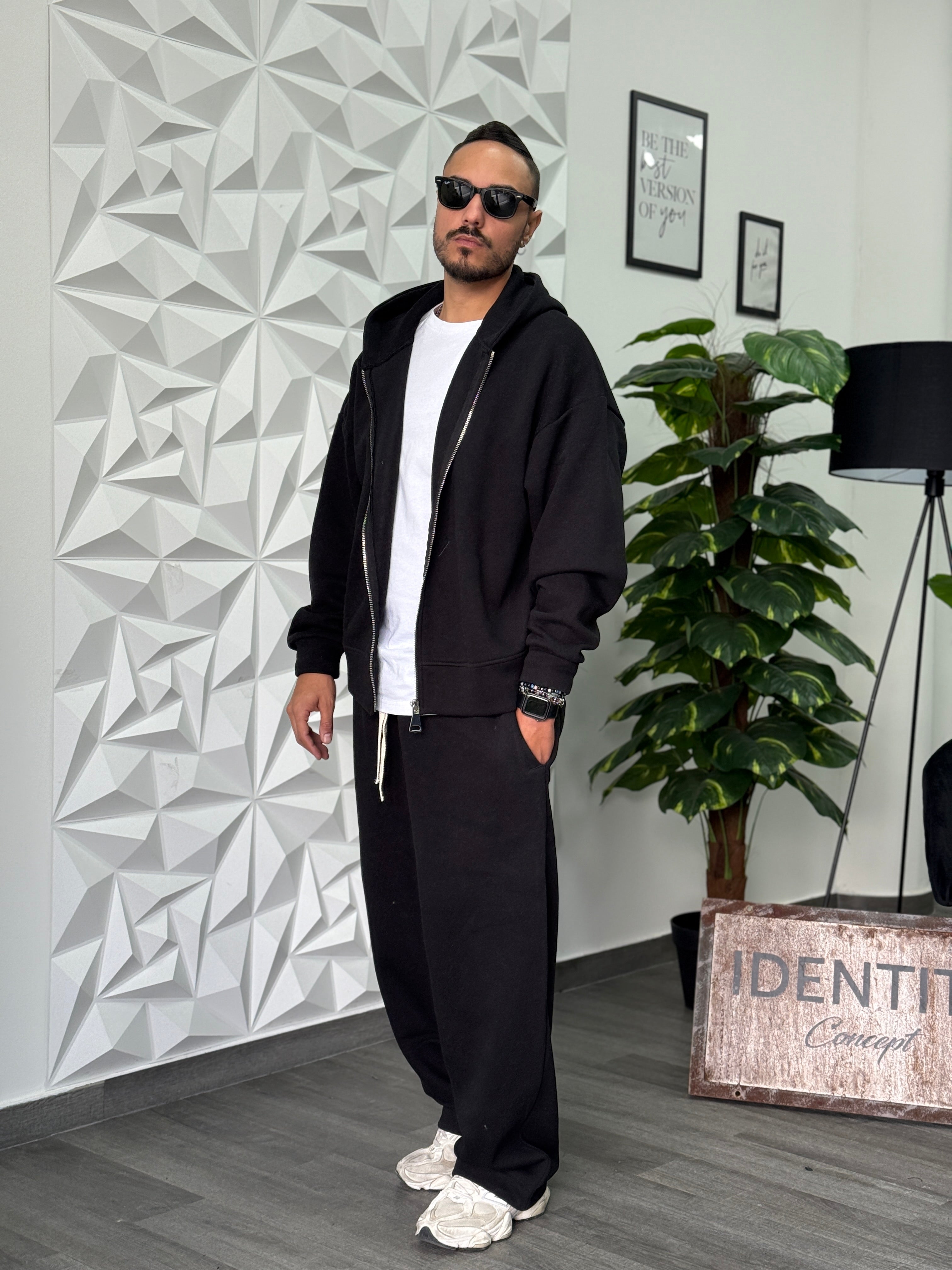 Coordinato tuta Baggy nero GB28 New Job Brand