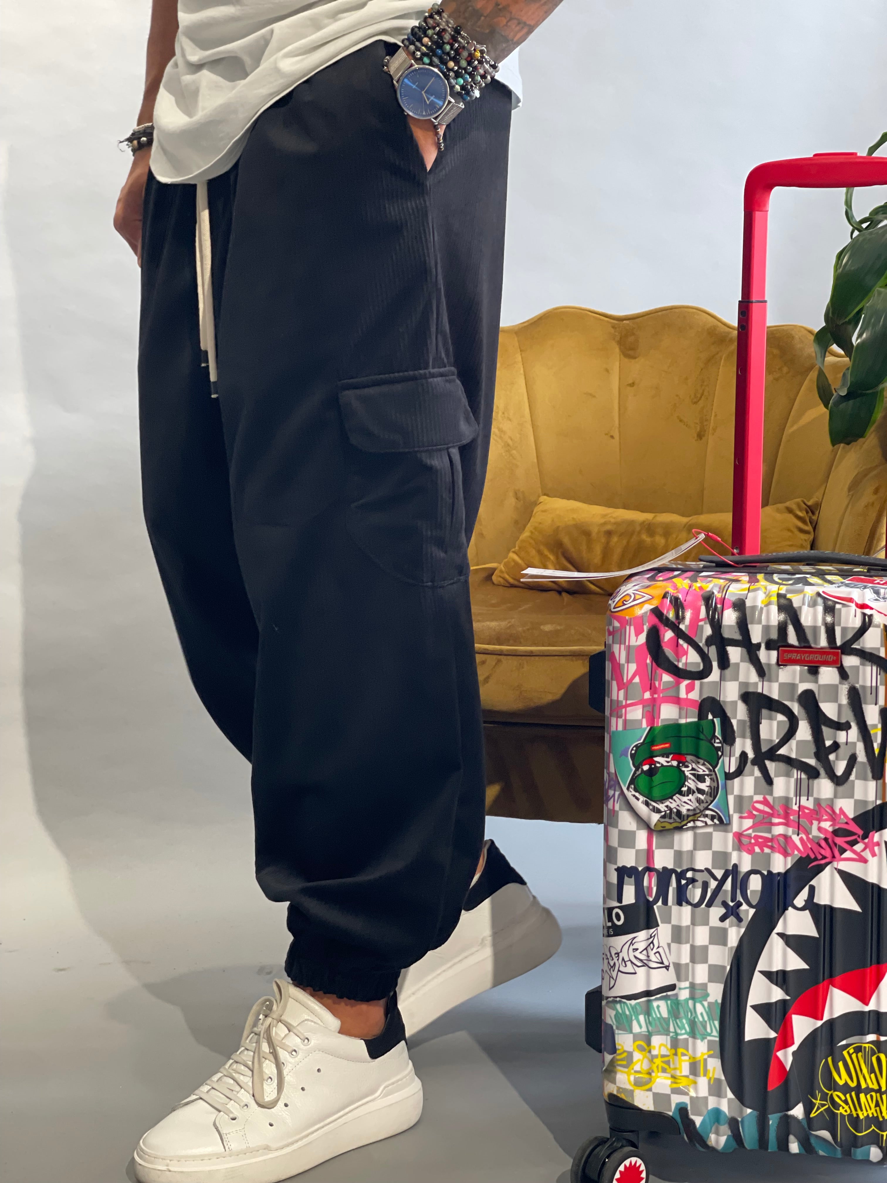 CARGO VELLUTO NERO NEW JOB BRAND