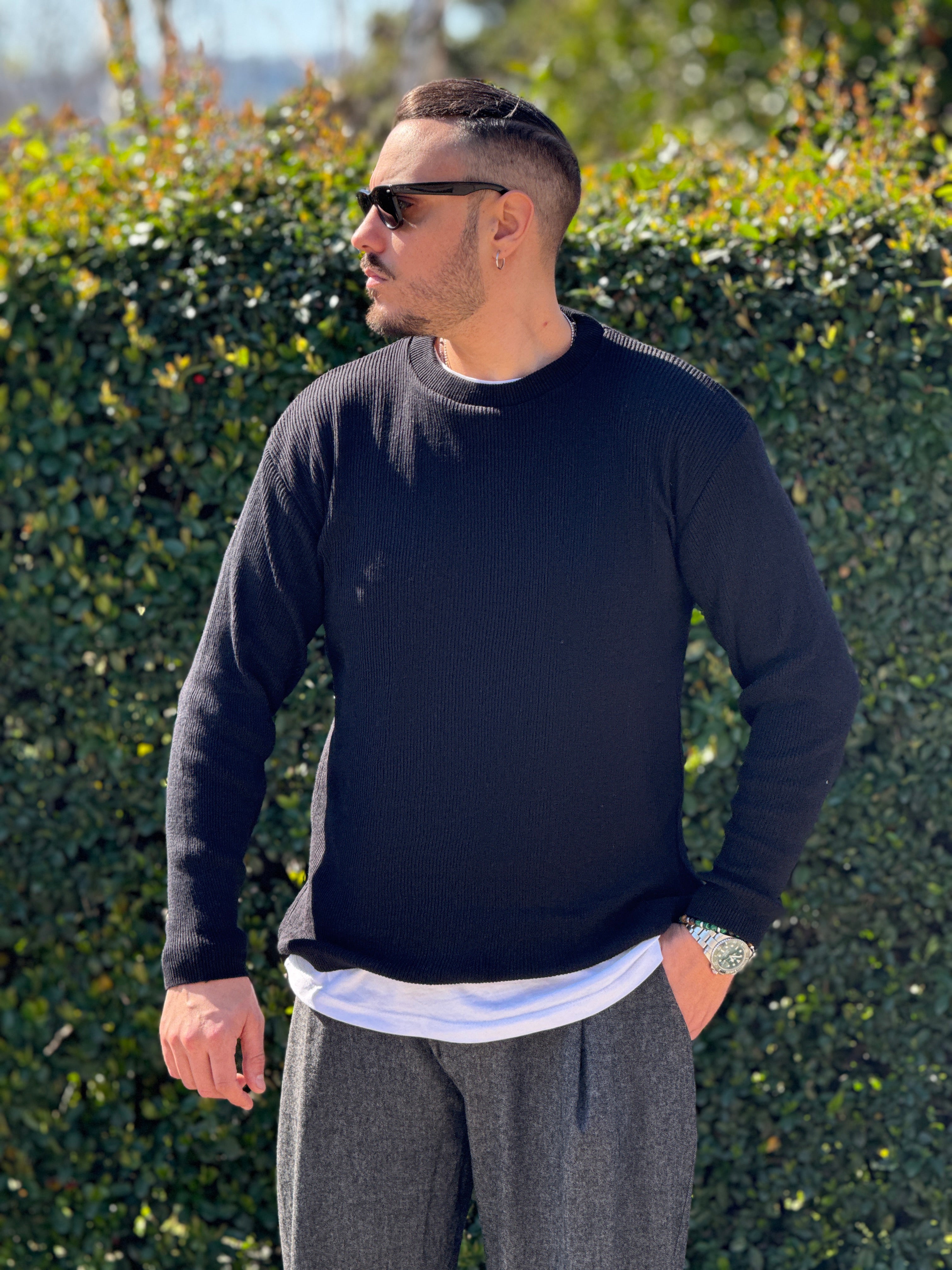 PULLOVER OVERSIZE NERO NEW JOB BRAND