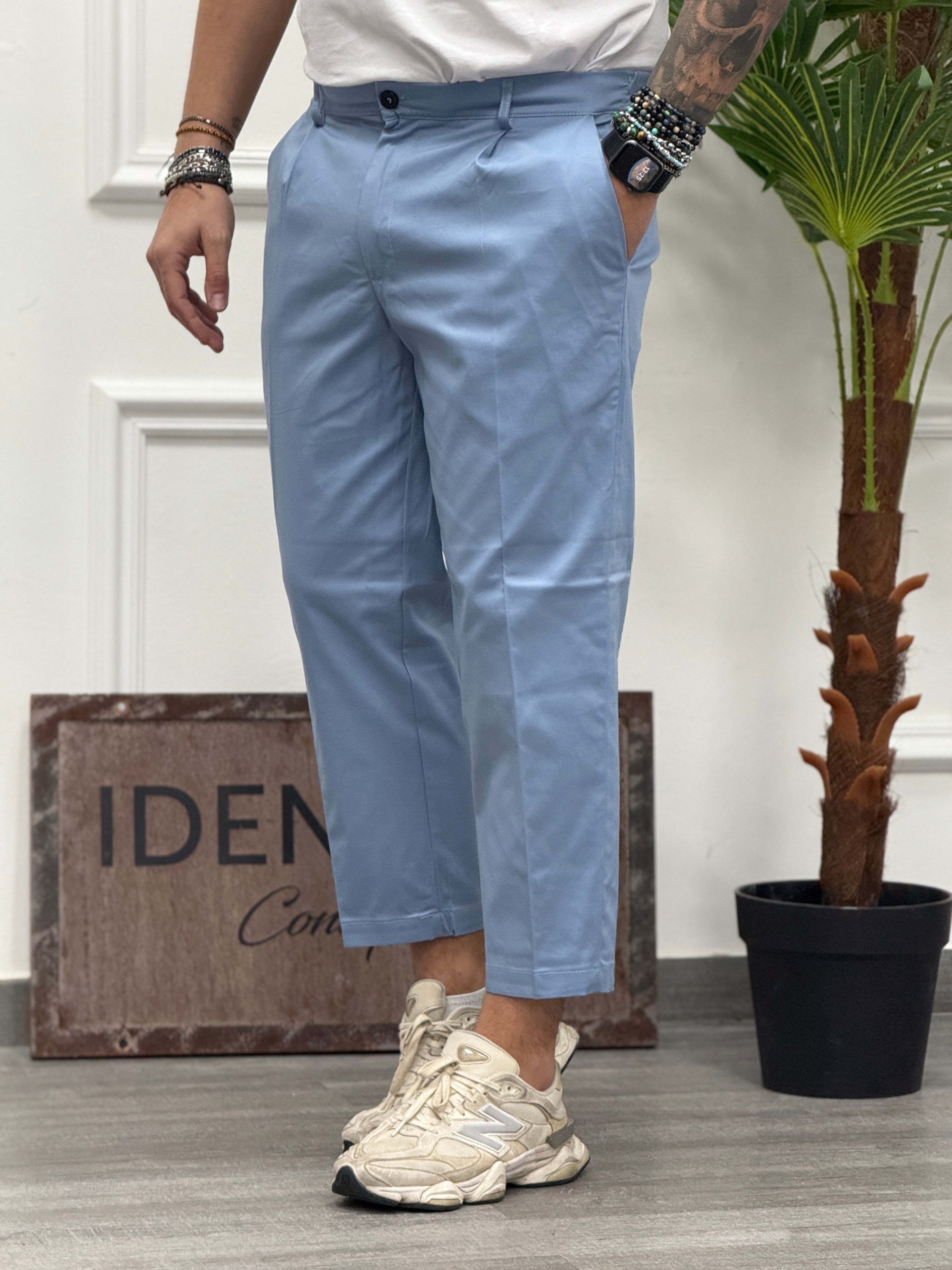 PANTALONE PIGA CELESTE GABARDINA NEW JOB BRAND