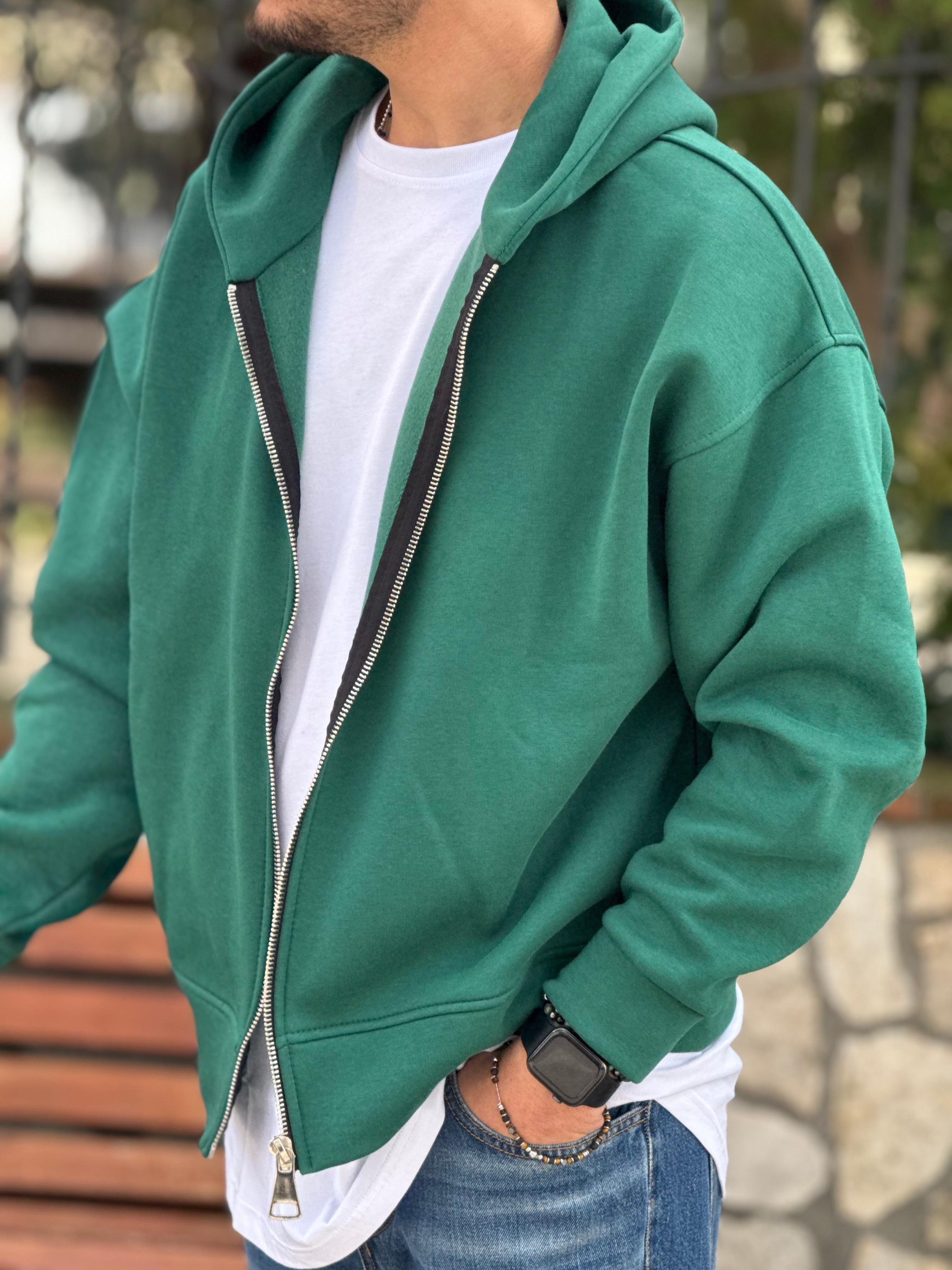 FELPA OVERSIZE CON ZIP NEW JOB BRAND