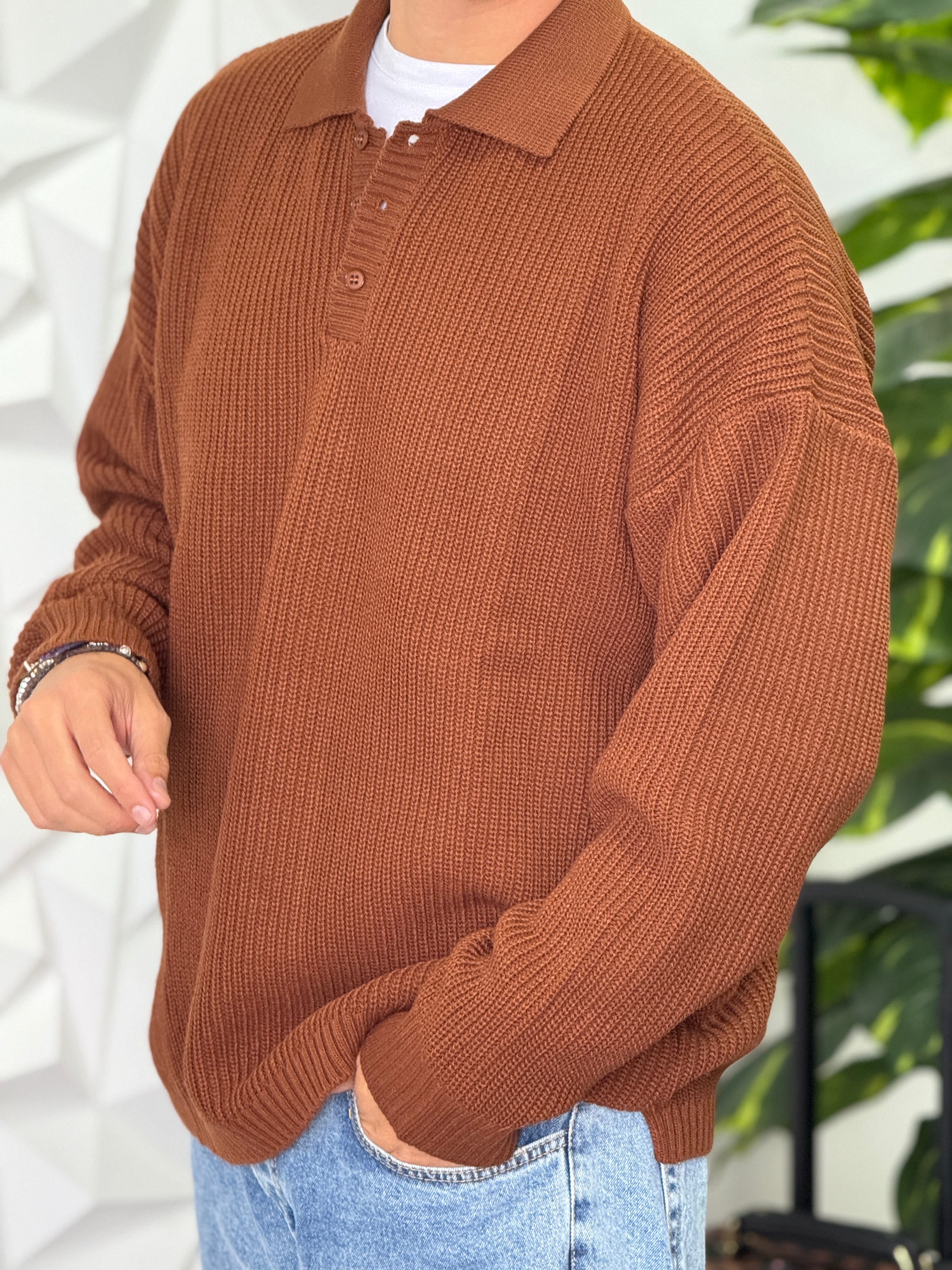 POLO OVERISIZE MORO NEW JOB BRAND