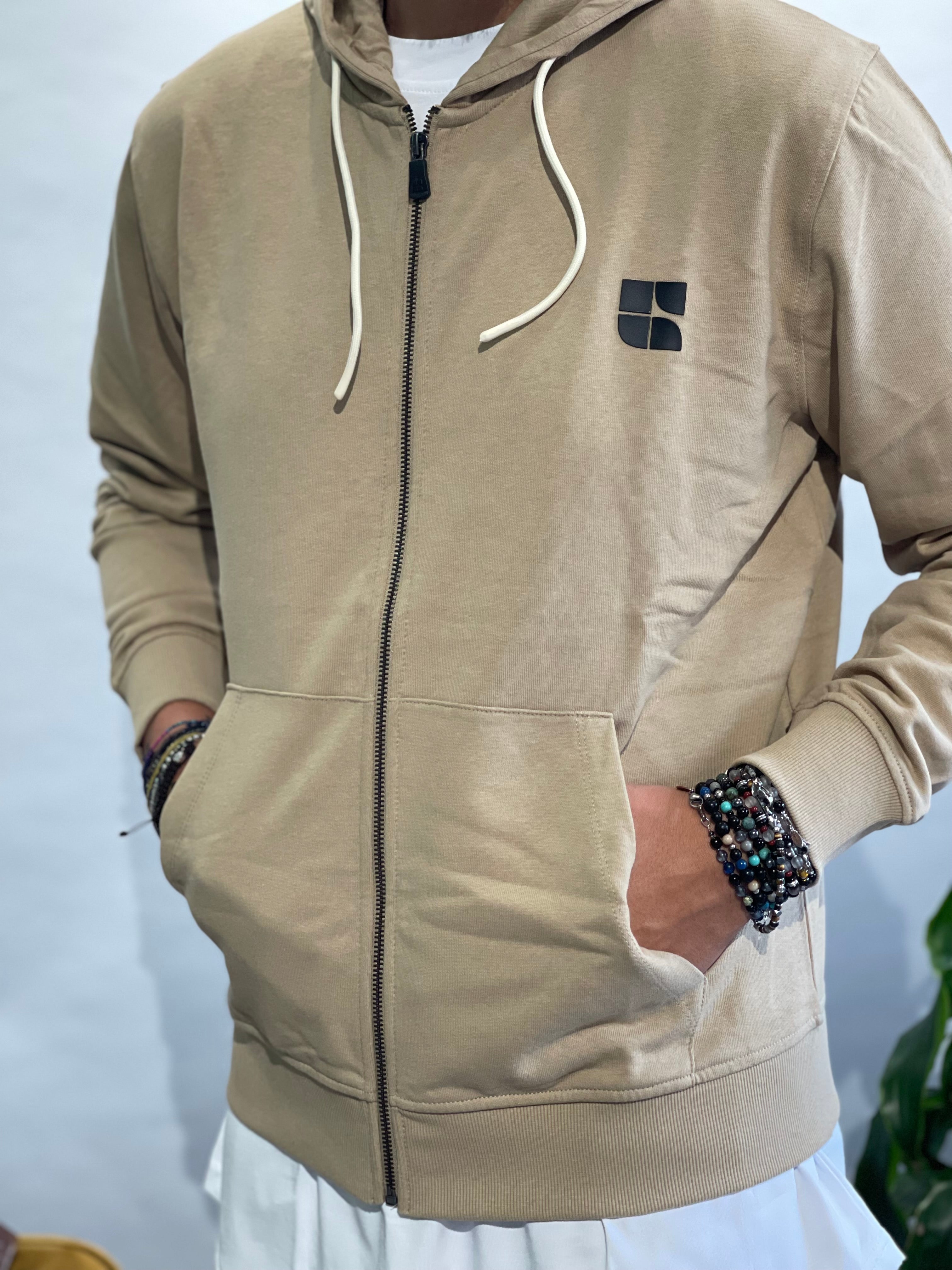 FELPA ZIP URBAN RING BEIGE