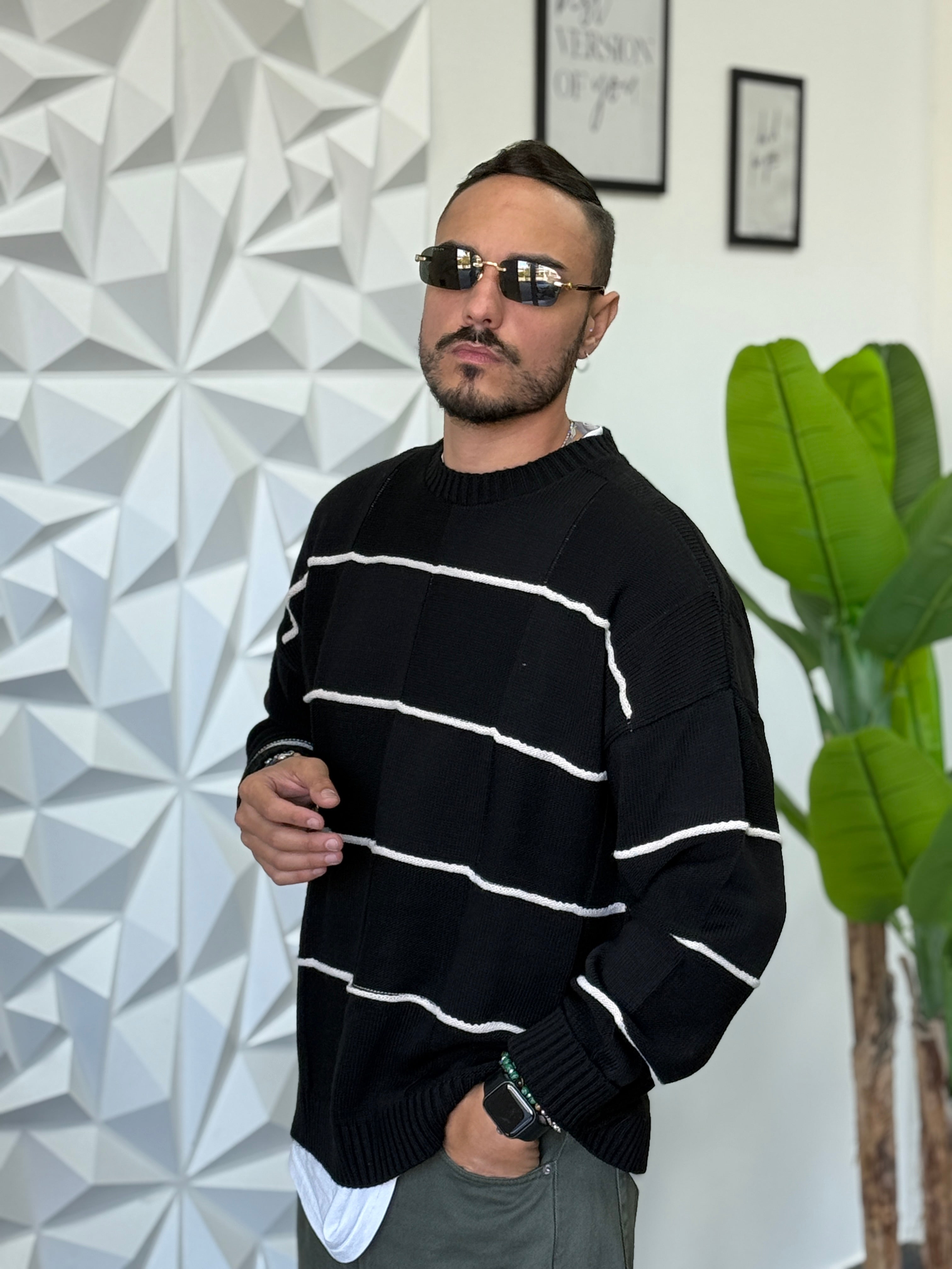 PULLOVER OVERSIZE RIGA NERO NEW JOB BRAND