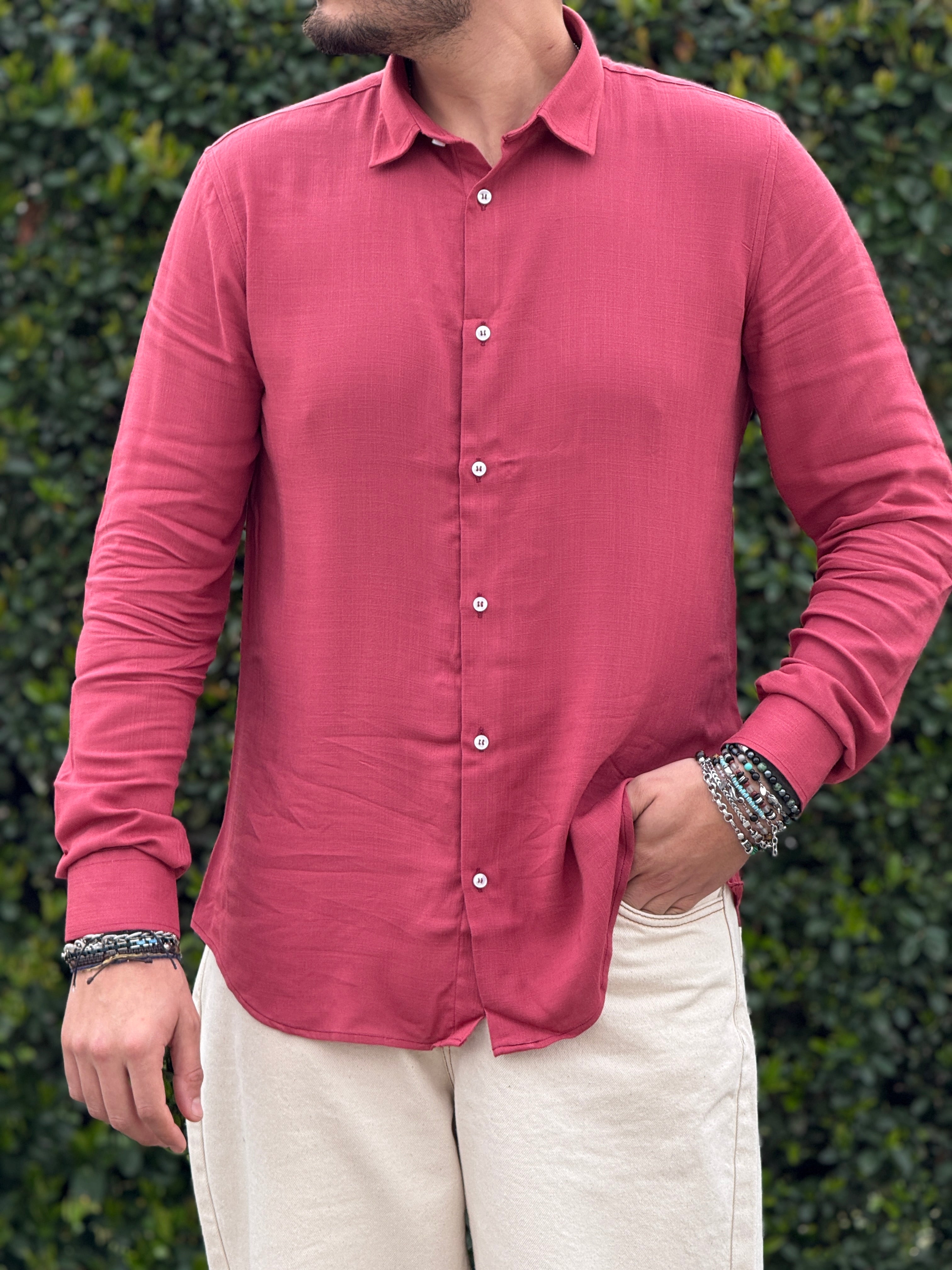 CAMICIA VISCOSA BORDEAUX NEW JOB BRAND