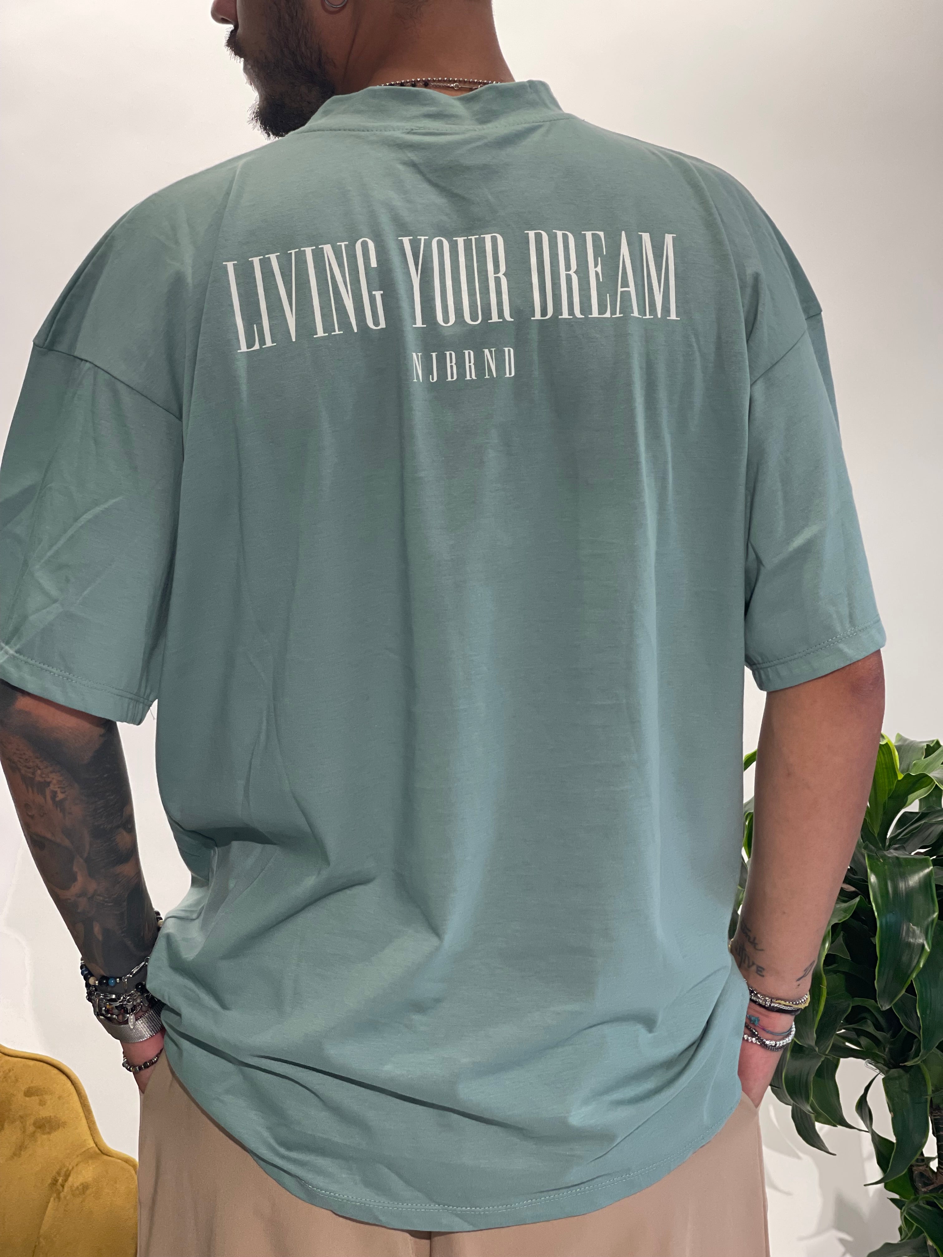 SHIRT LIVING YOUR DREAM VERDE ACQUA OVERSIZE NJB
