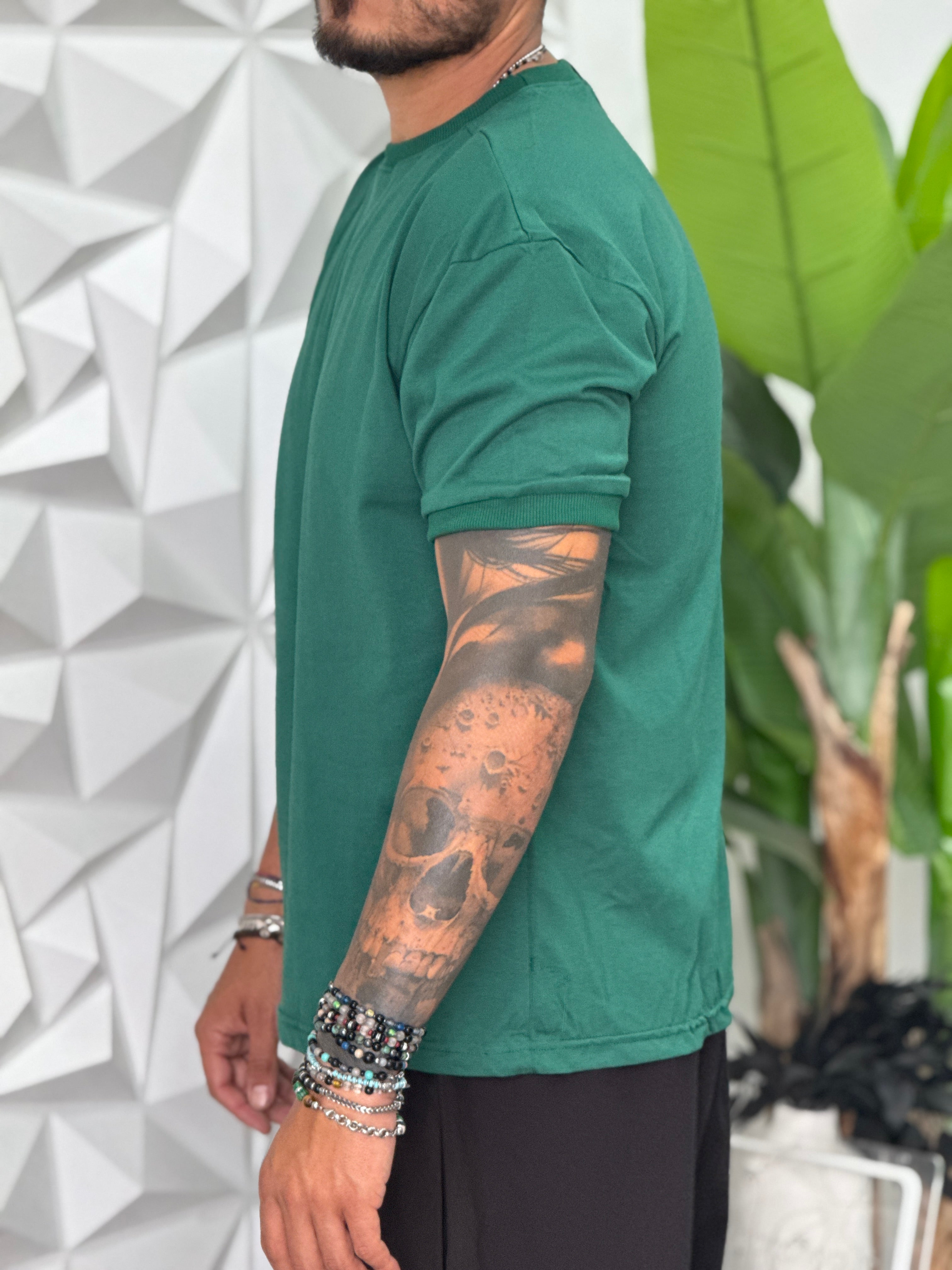 T-SHIRT COSTINA VERDE BOSCO NEW JOB BRAND