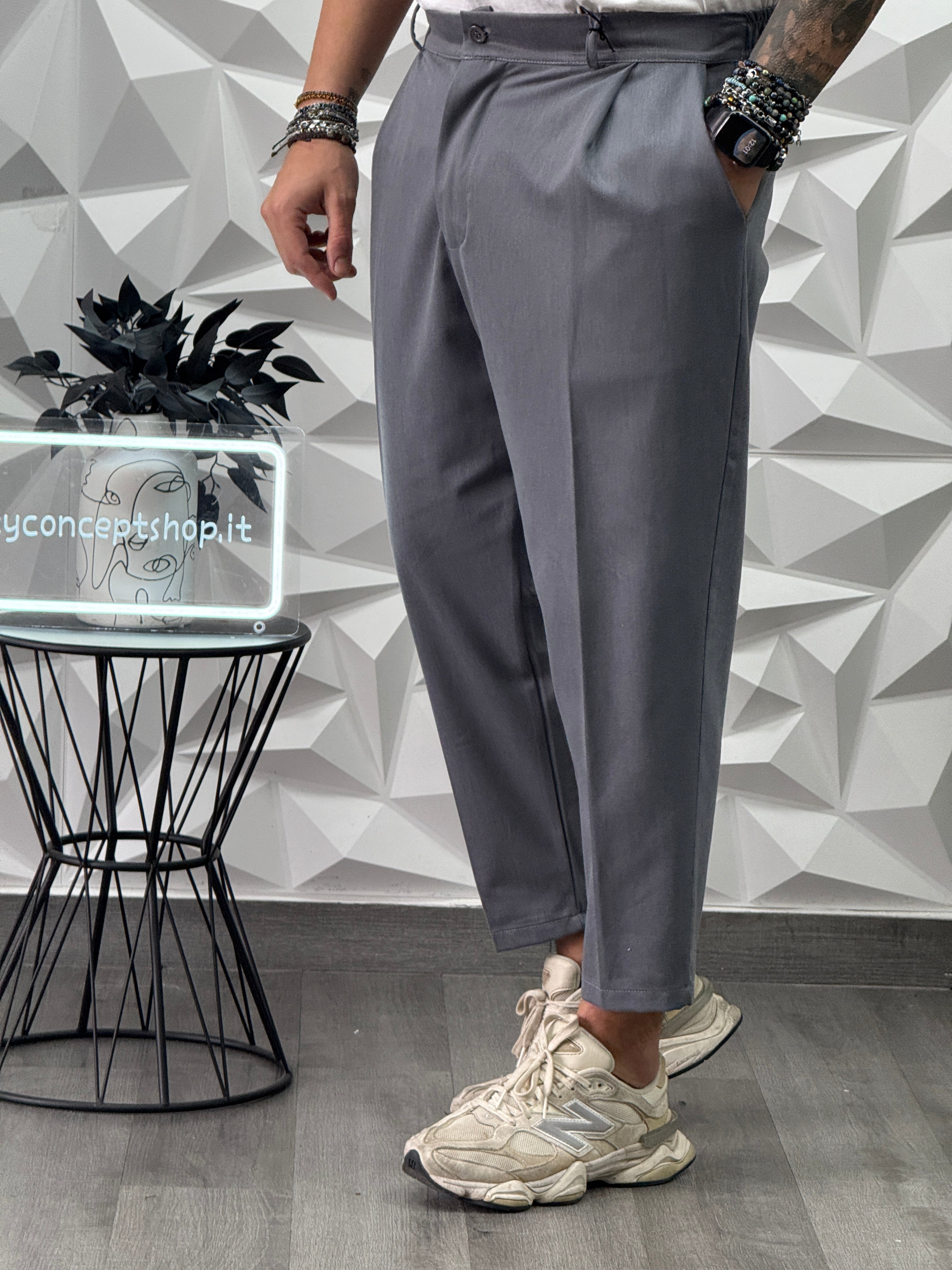 PANTALONE MONTECARLO FW26 PIOMBO NEW JOB BRAND