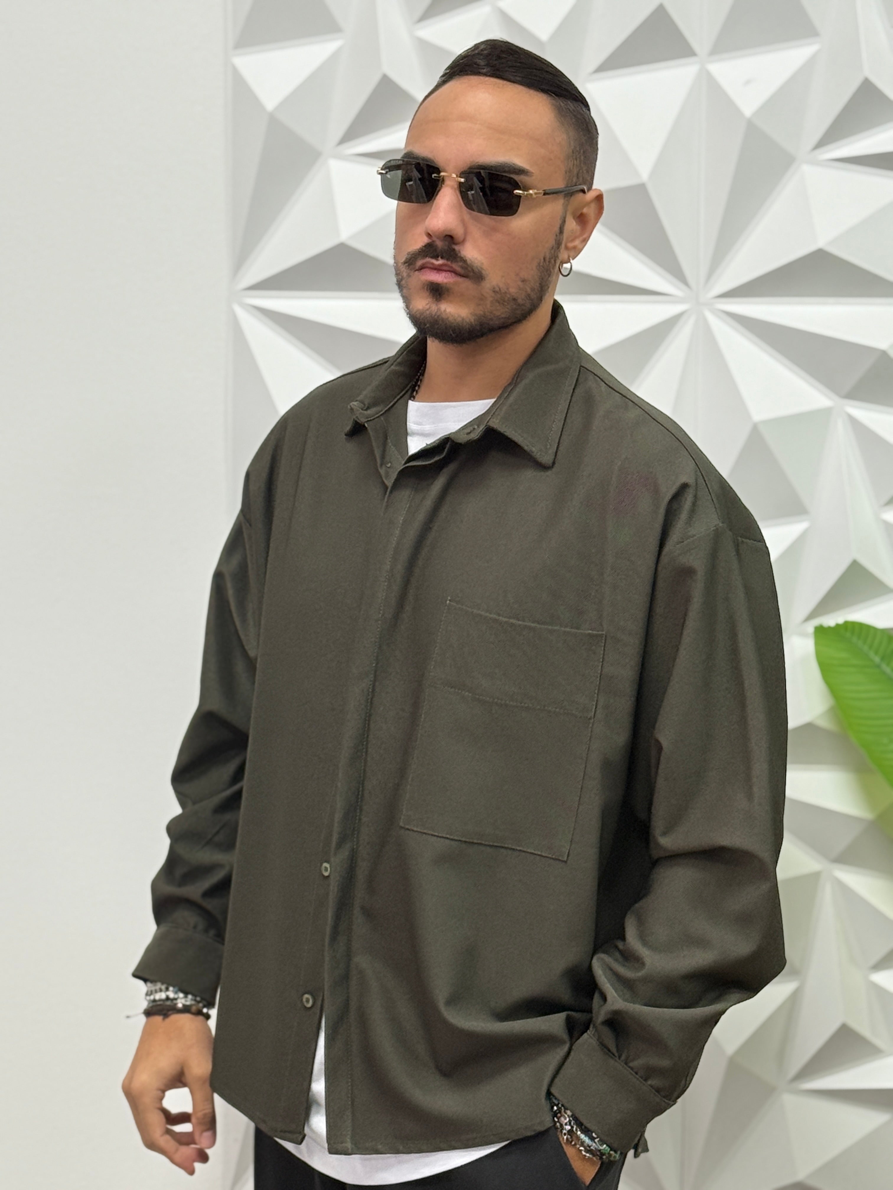 Camicia Oversize verde militare New Job Brand