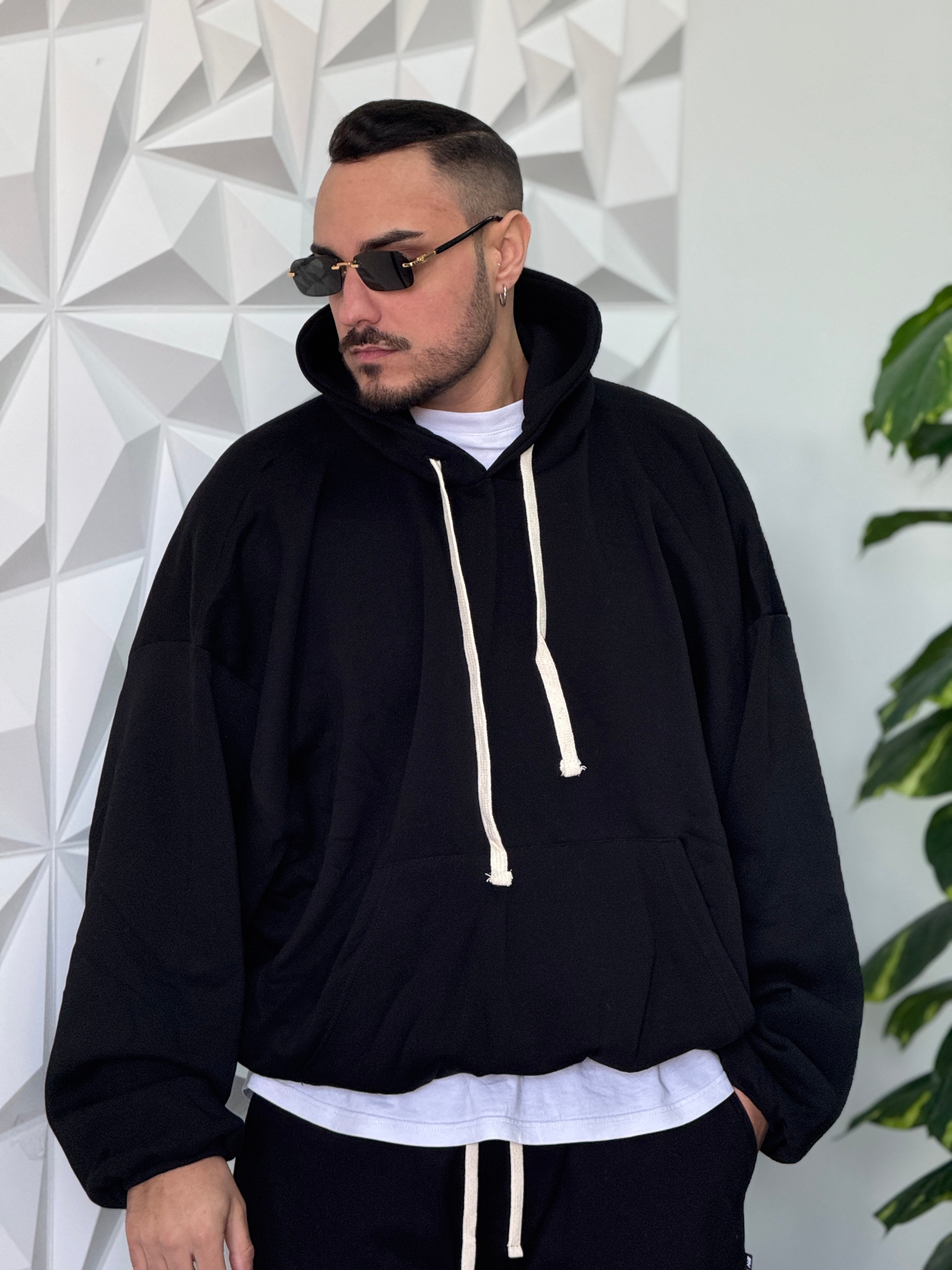 FELPA BOXY FIT PRESIDENT NERA NEW JOB BRAND