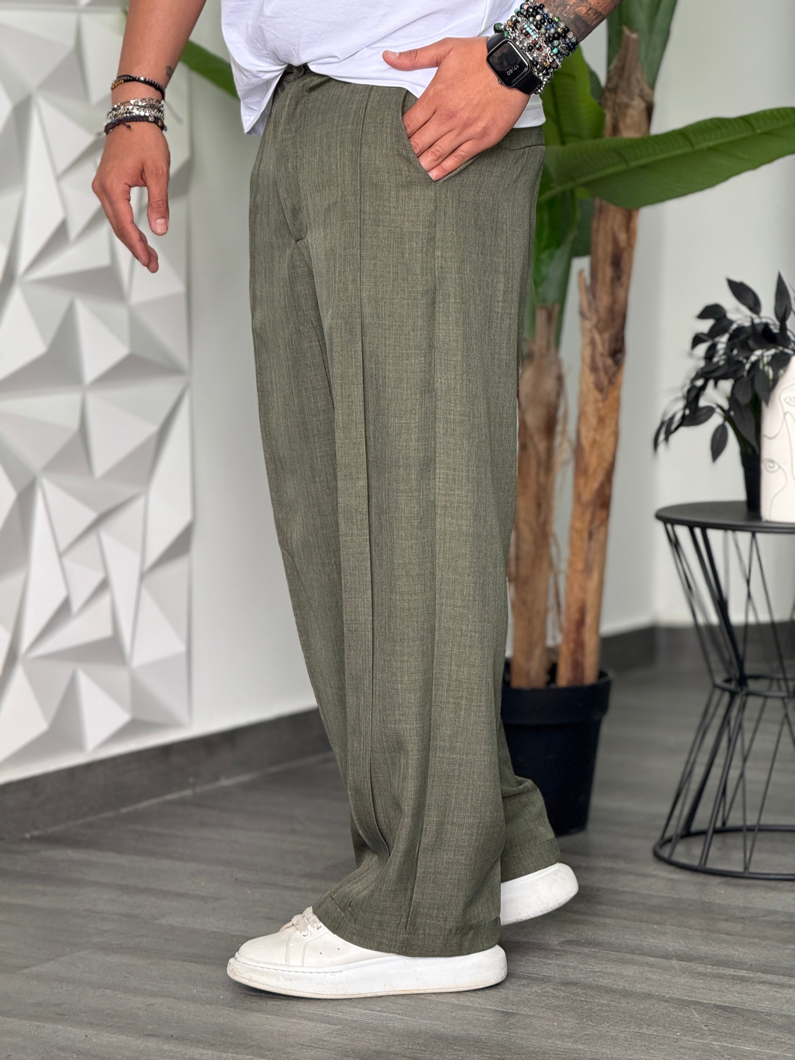PANTALONE ROMA VERDE FIAMMATO NEW JOB BRAND