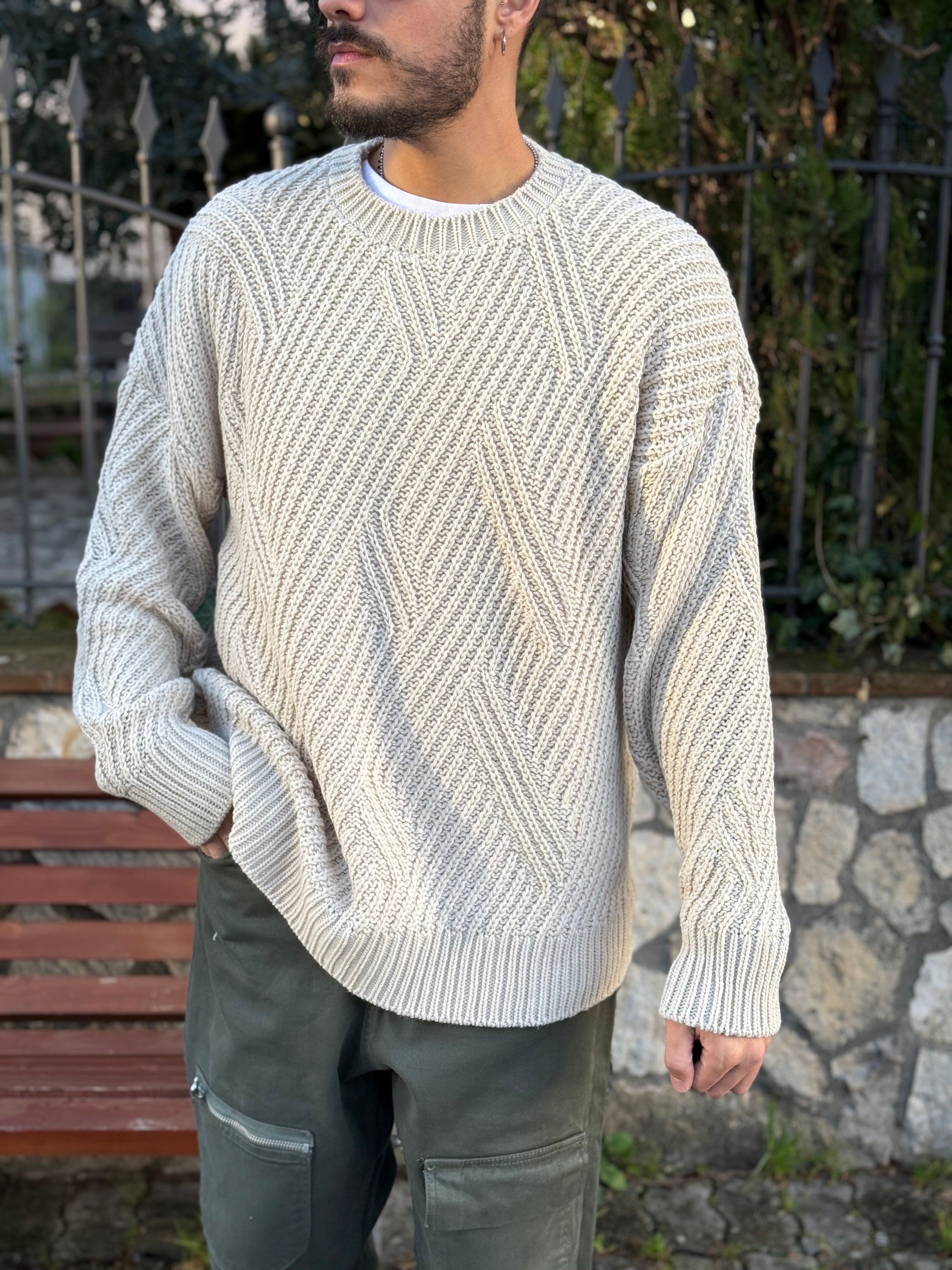 MAGLIONE BEIGE NEW JOB BRAND