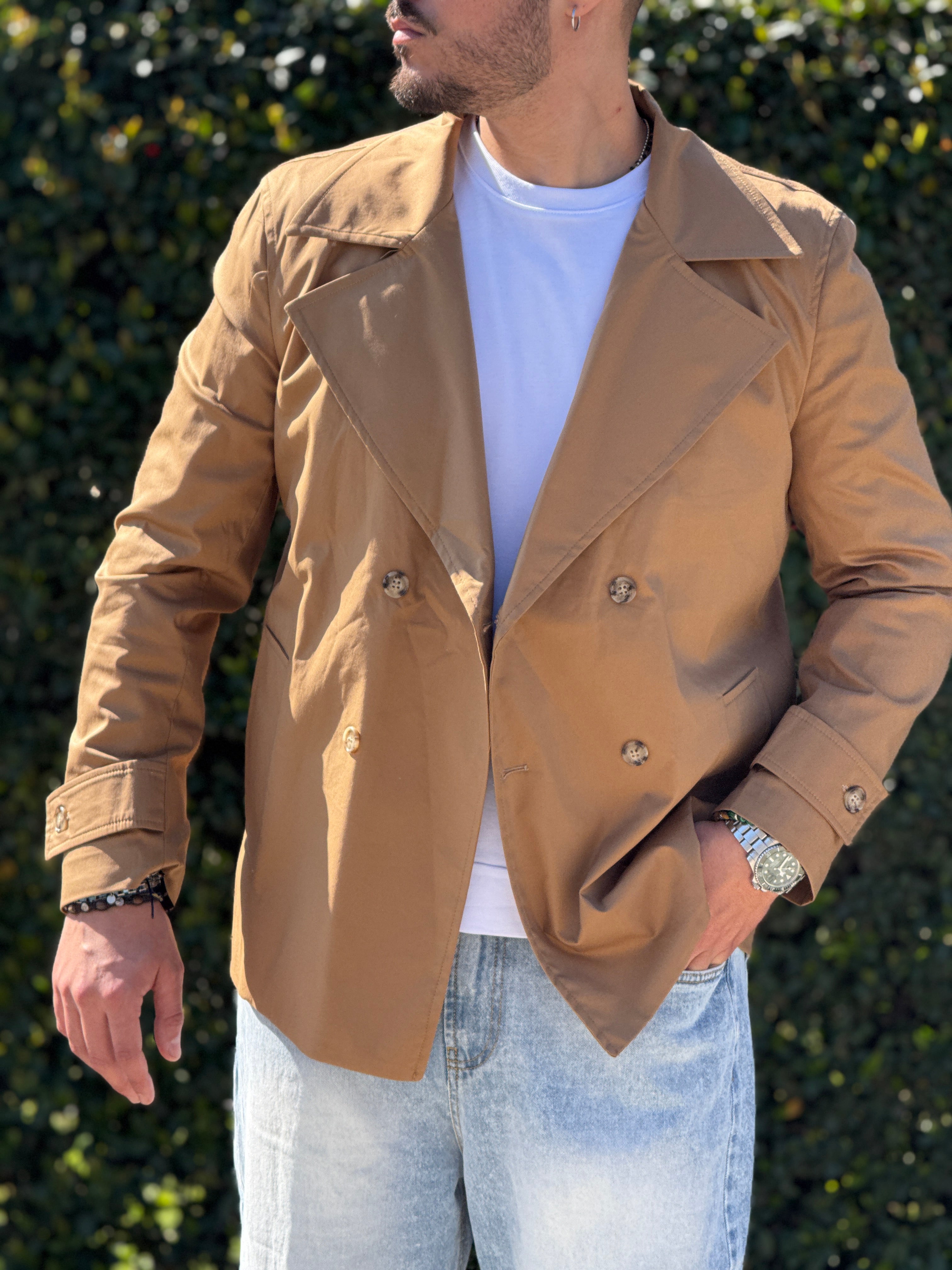 TRENCH CAMEL CROPPED NEW JOB BRAND