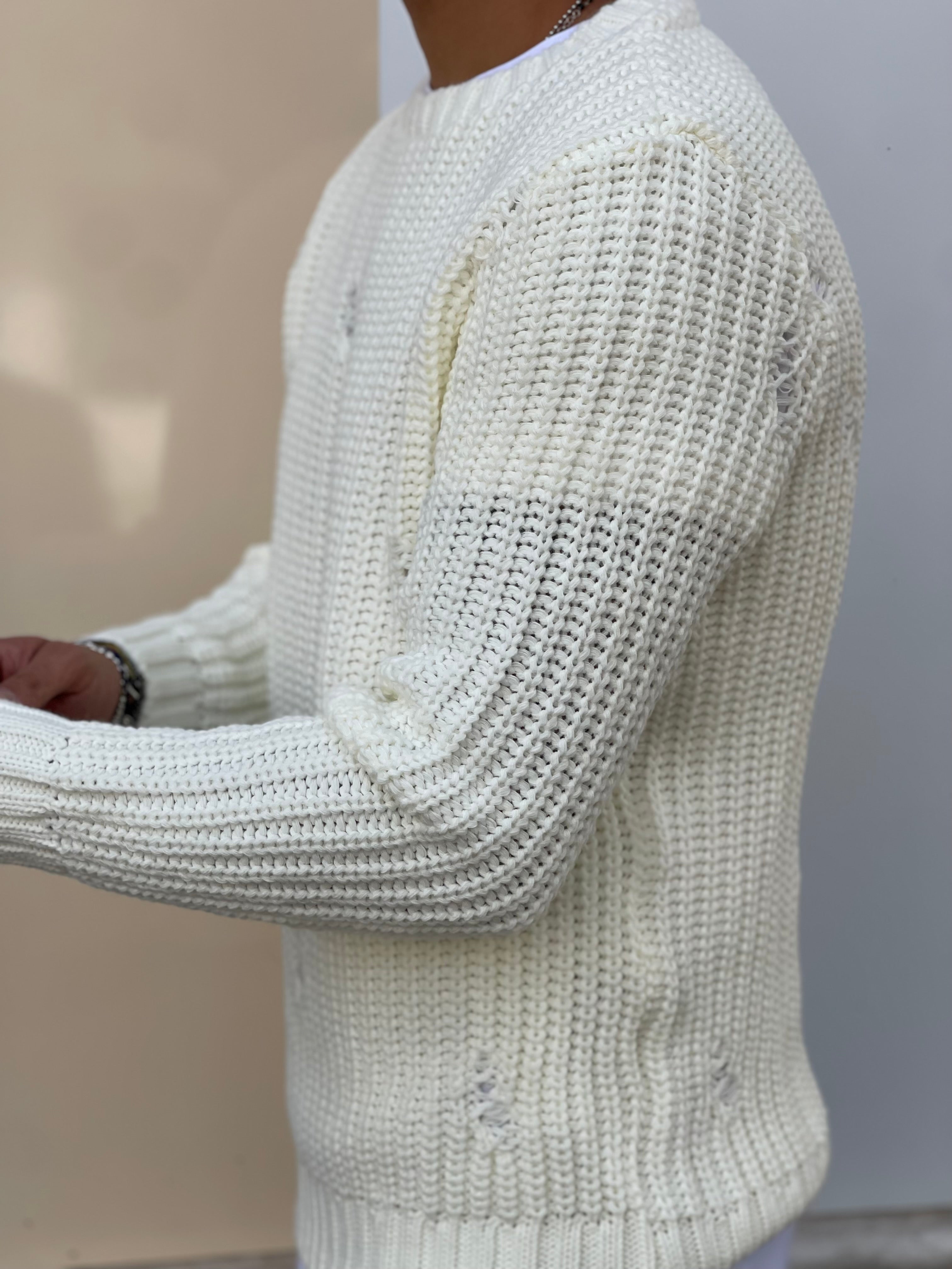 PULLOVER STRAPPI BIANCO NEW JOB BRAND