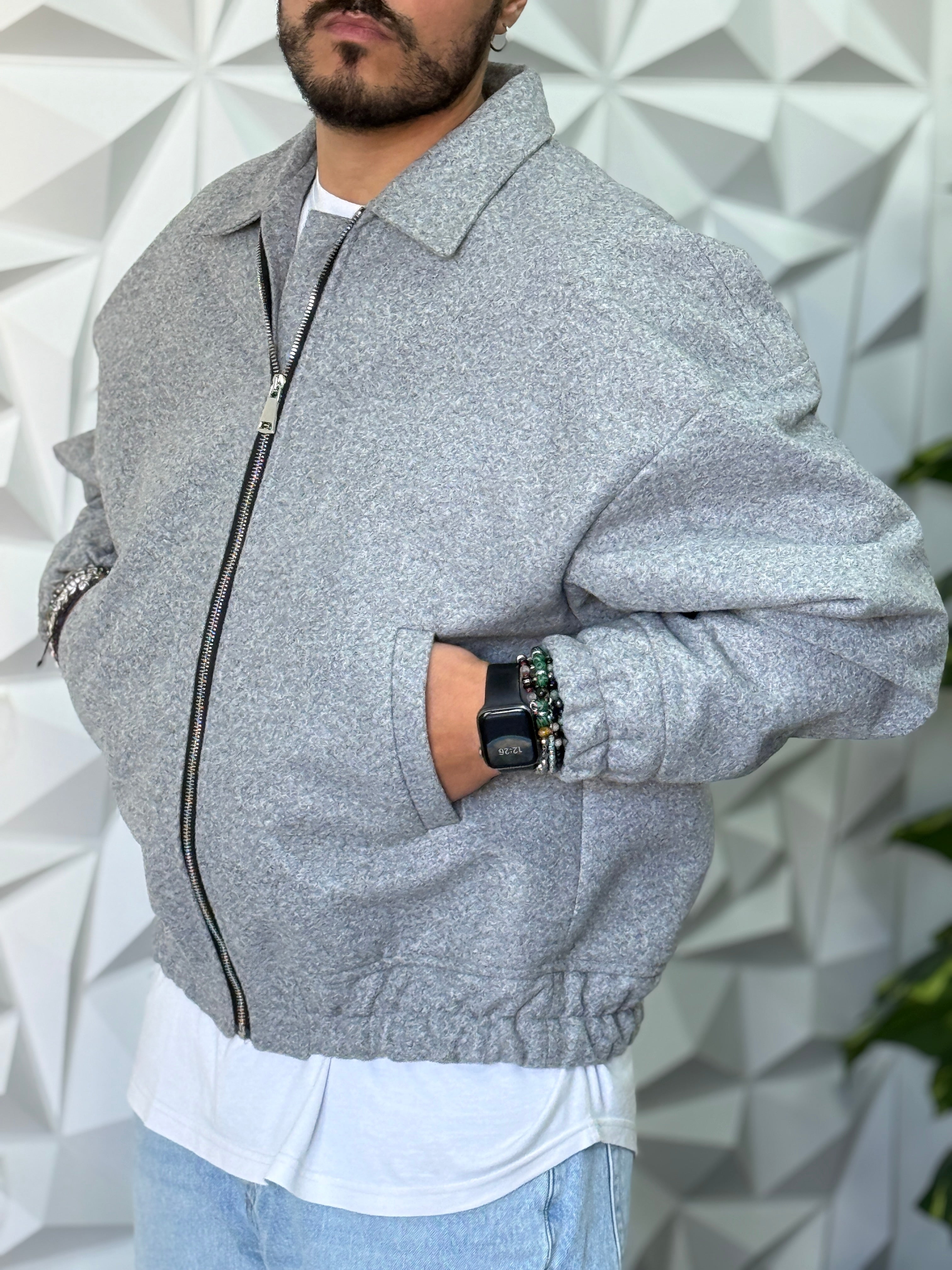 BOMBER BONSAI GRIGIO IN TESSUTO NEW JOB BRAND