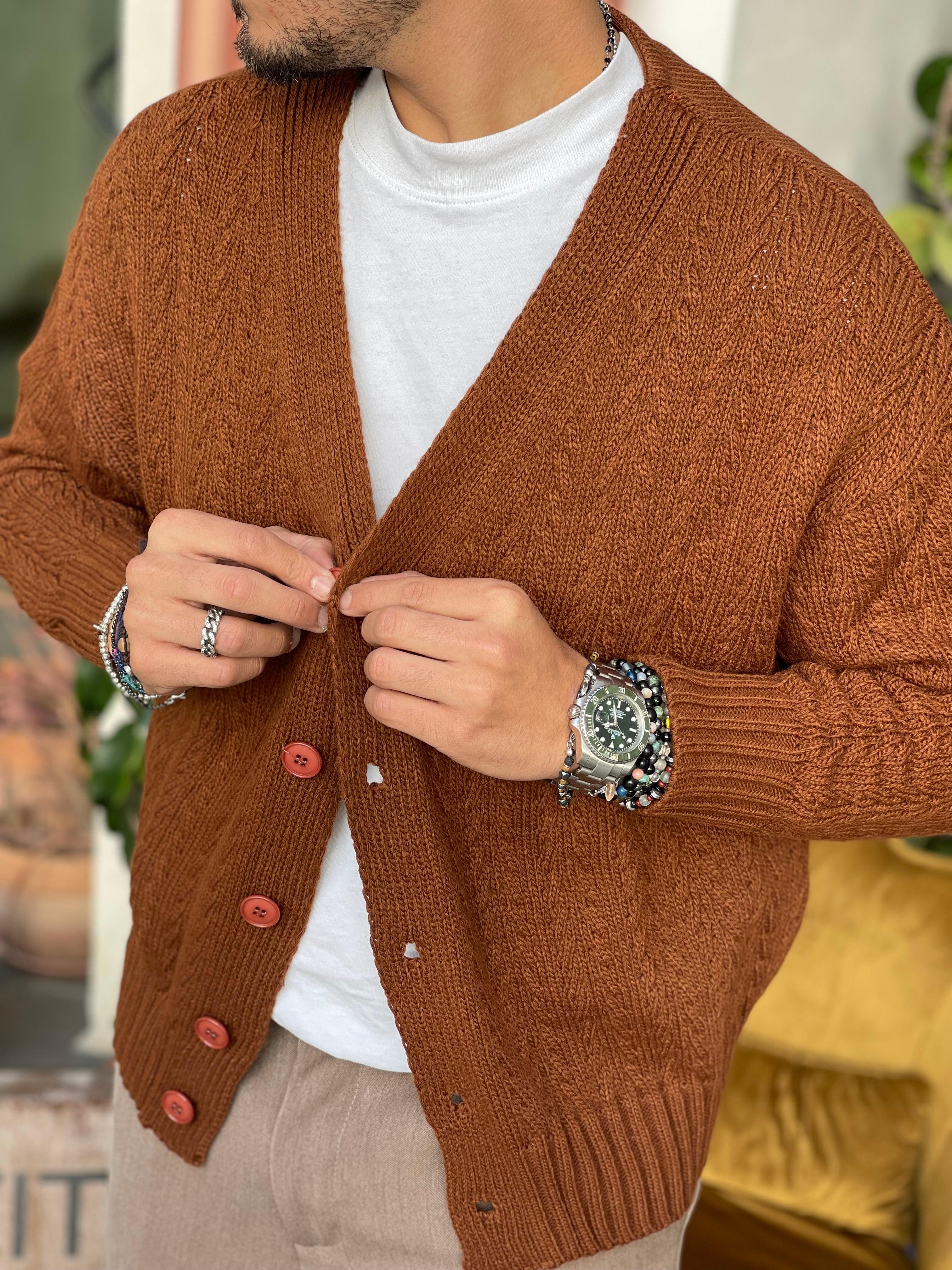 Cardigan Cropped Marrone New Job Brand