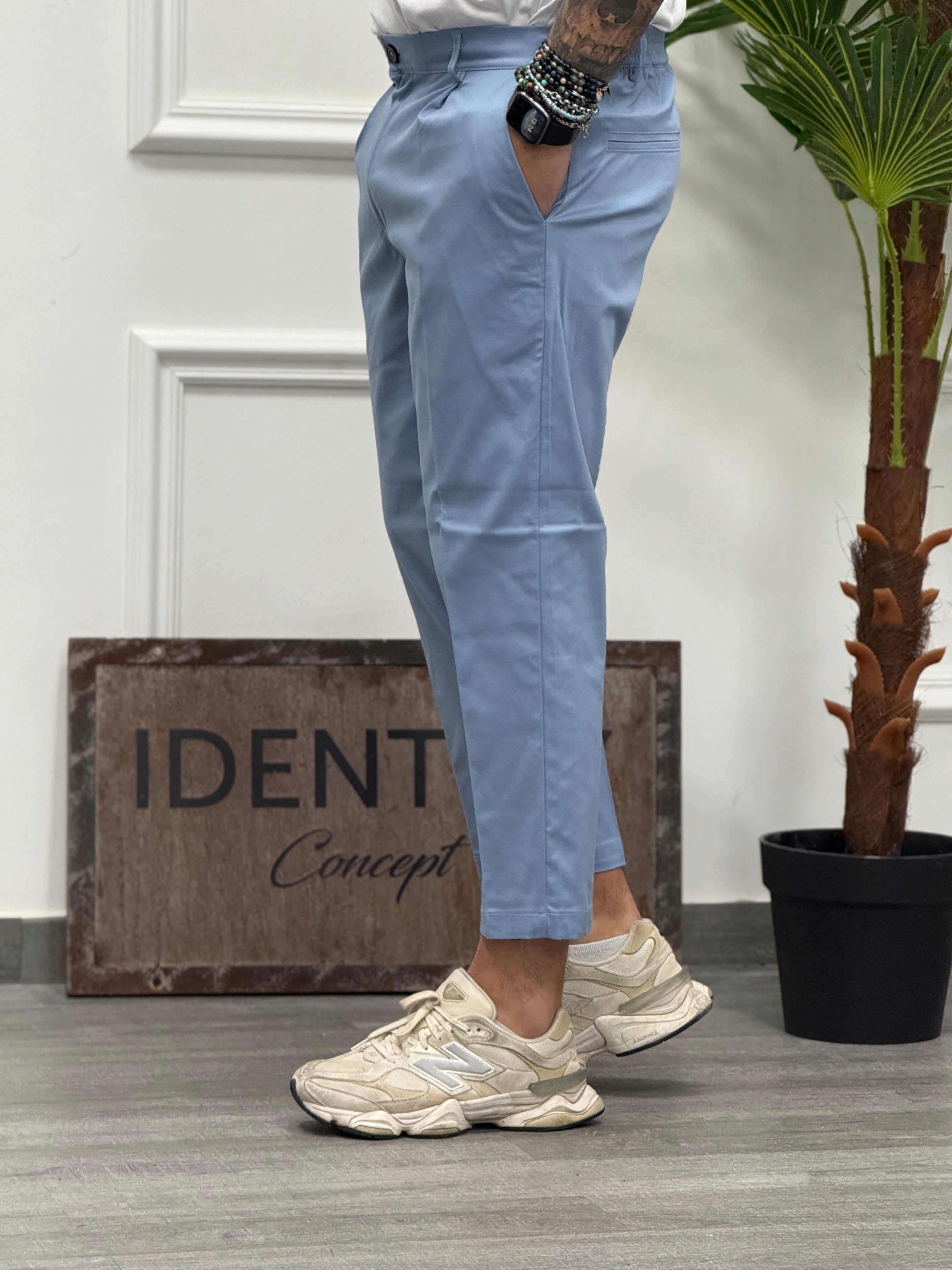 PANTALONE PIGA CELESTE GABARDINA NEW JOB BRAND