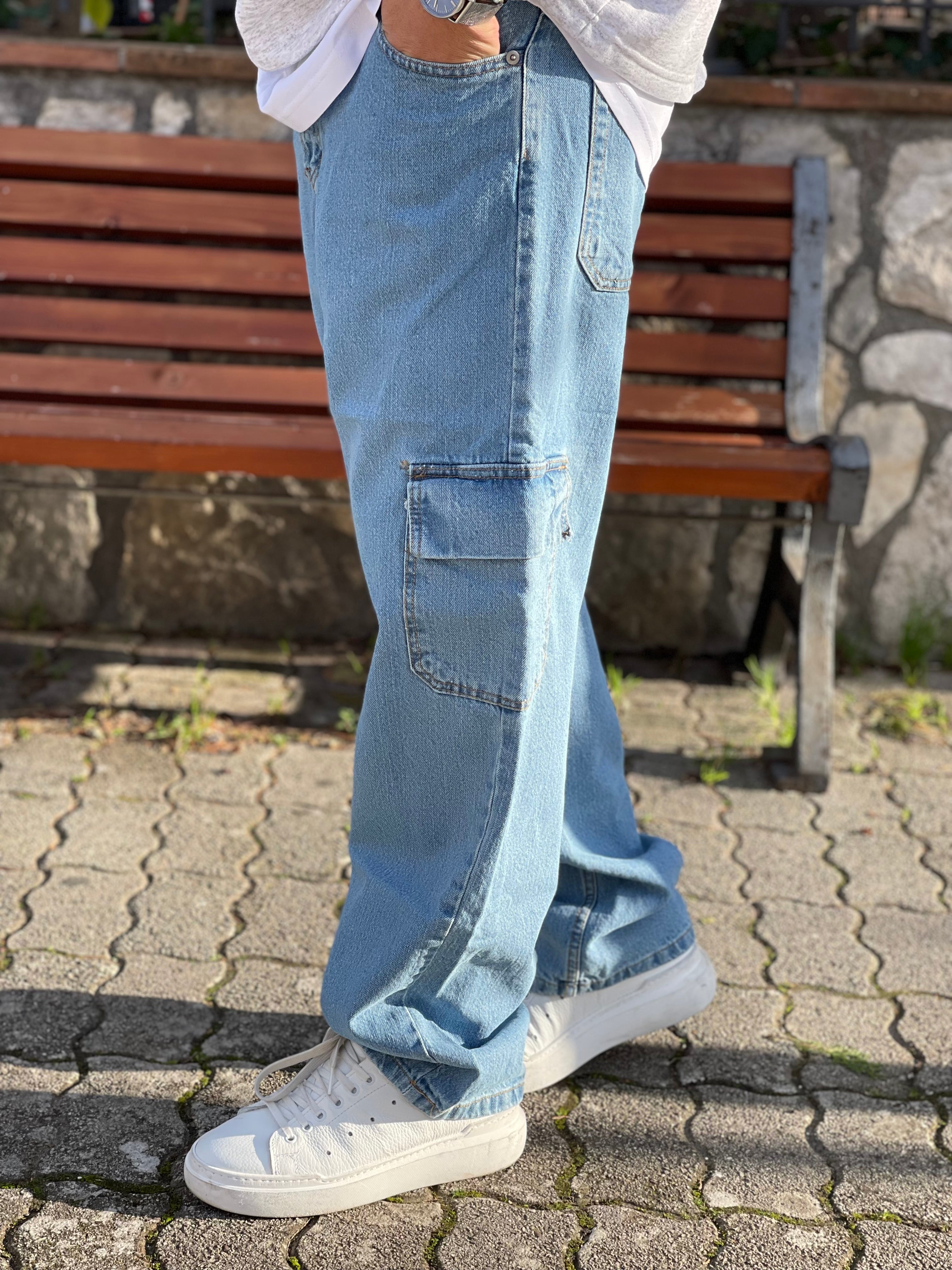 JEANS CARGO FONDO AMPIO NEW JOB BRAND