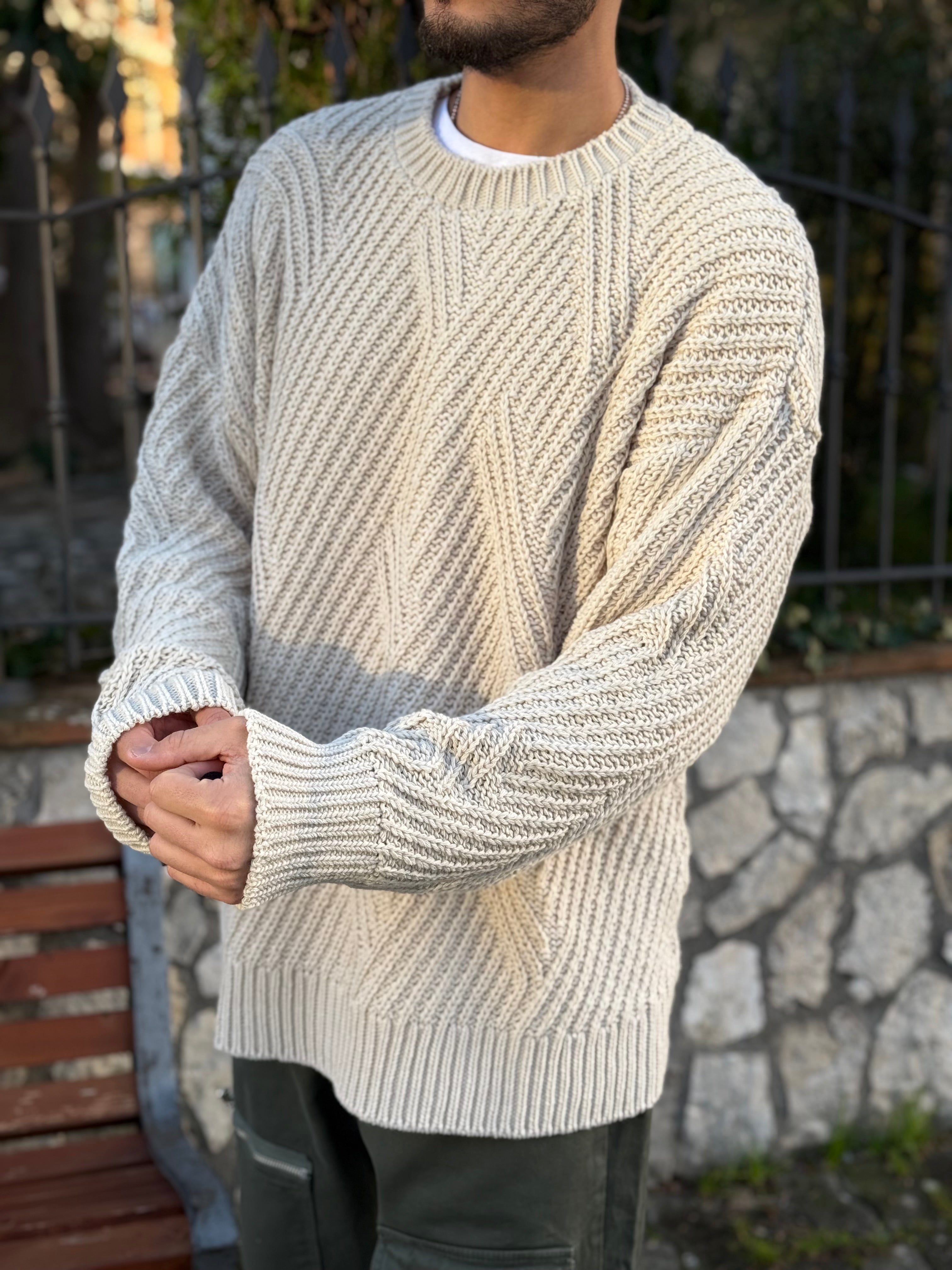 MAGLIONE BEIGE NEW JOB BRAND