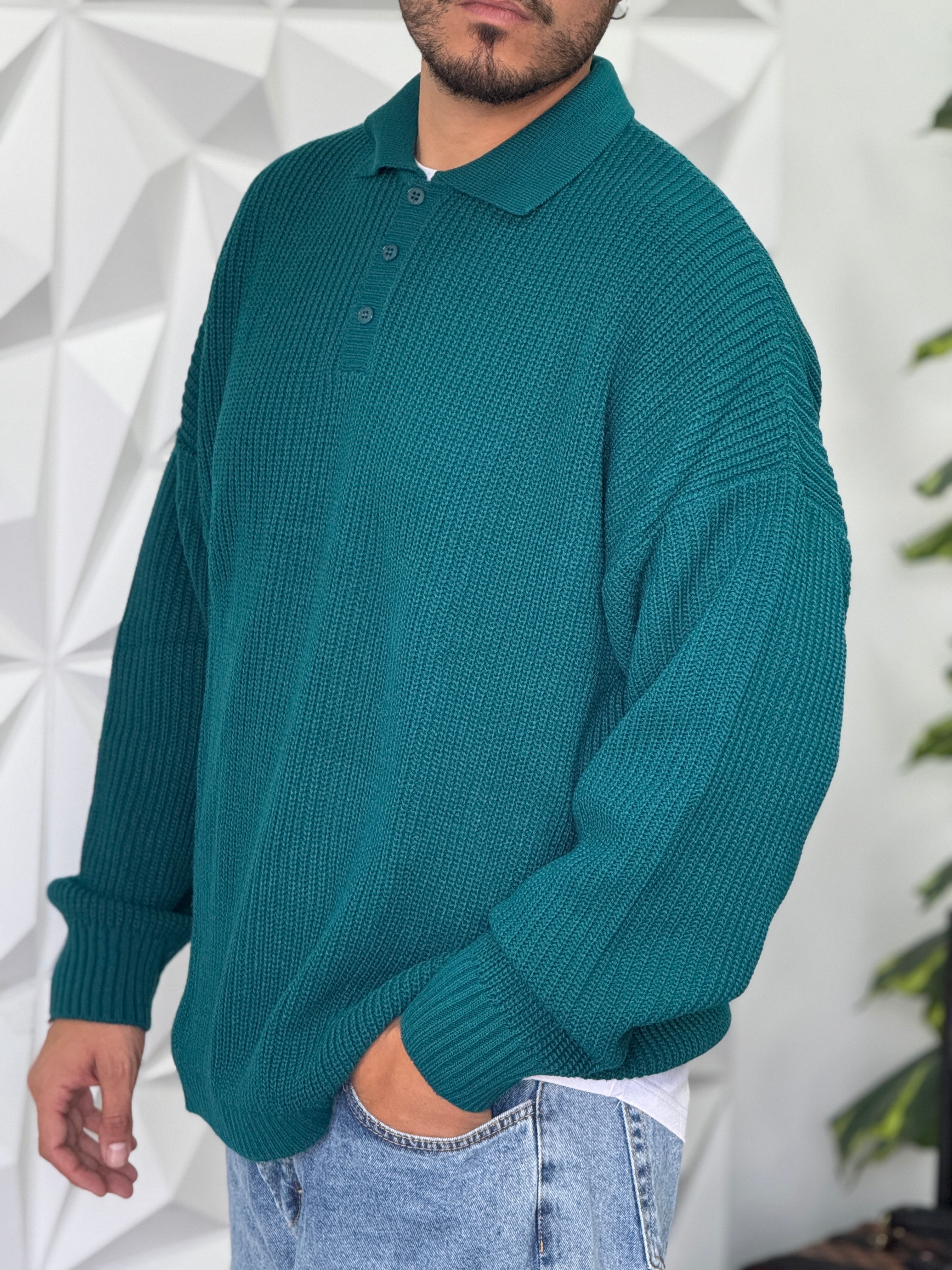 POLO OVERISIZE VERDE NEW JOB BRAND