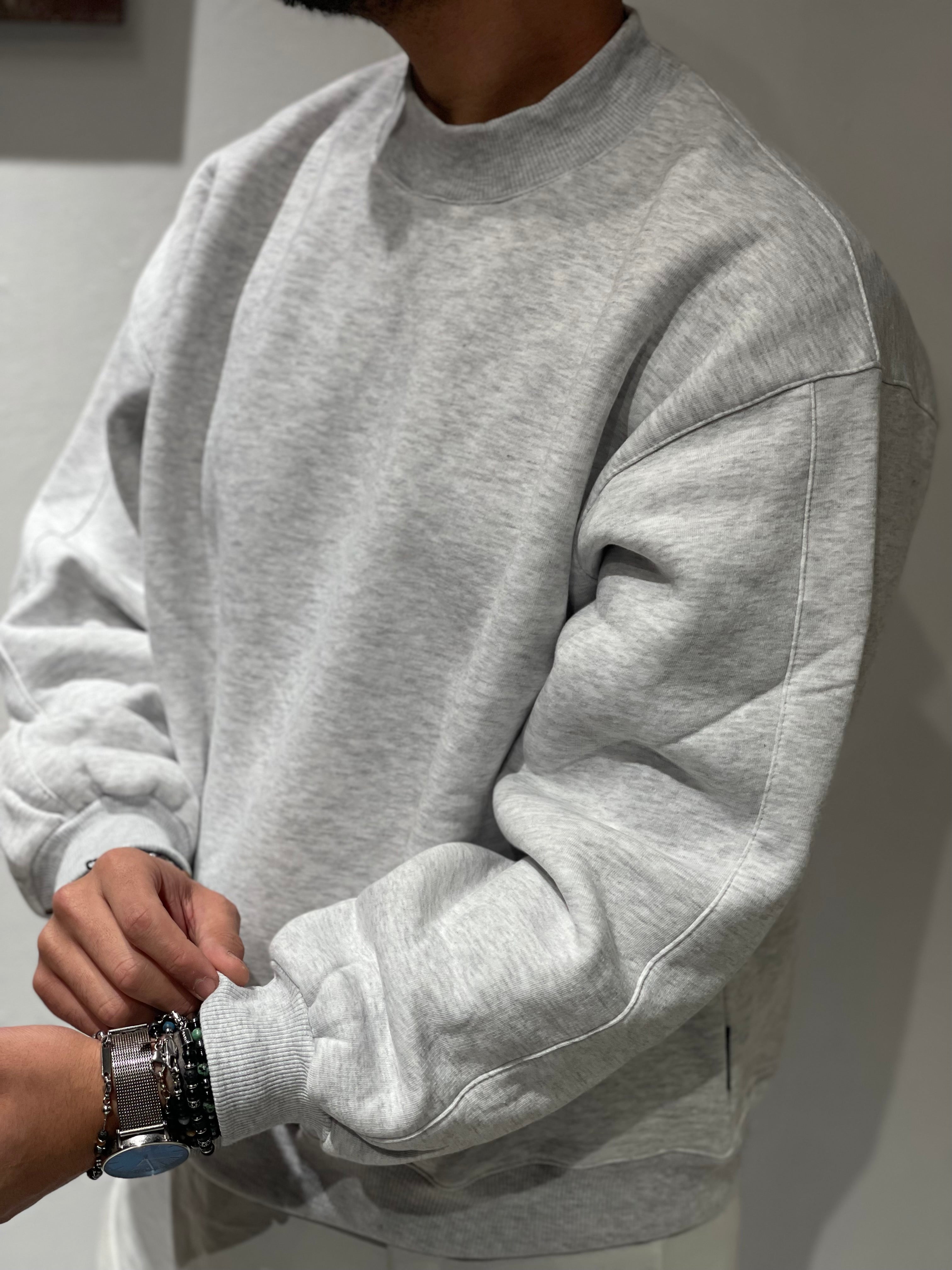 FELPA MEZZOCOLLO CROPPED GRIGIO NEW JOB BRAND