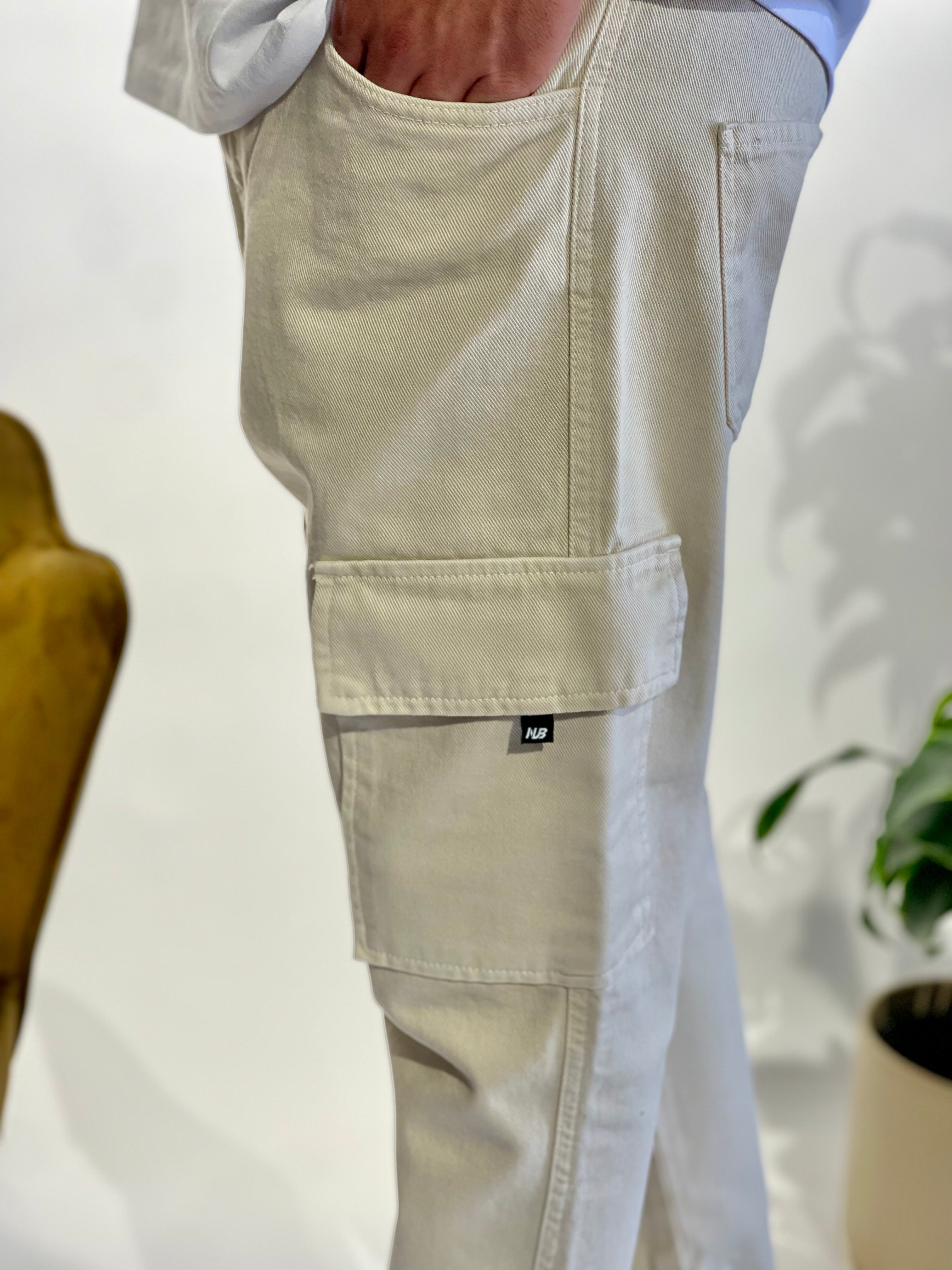 CARGO JEANS AVORIO NJB