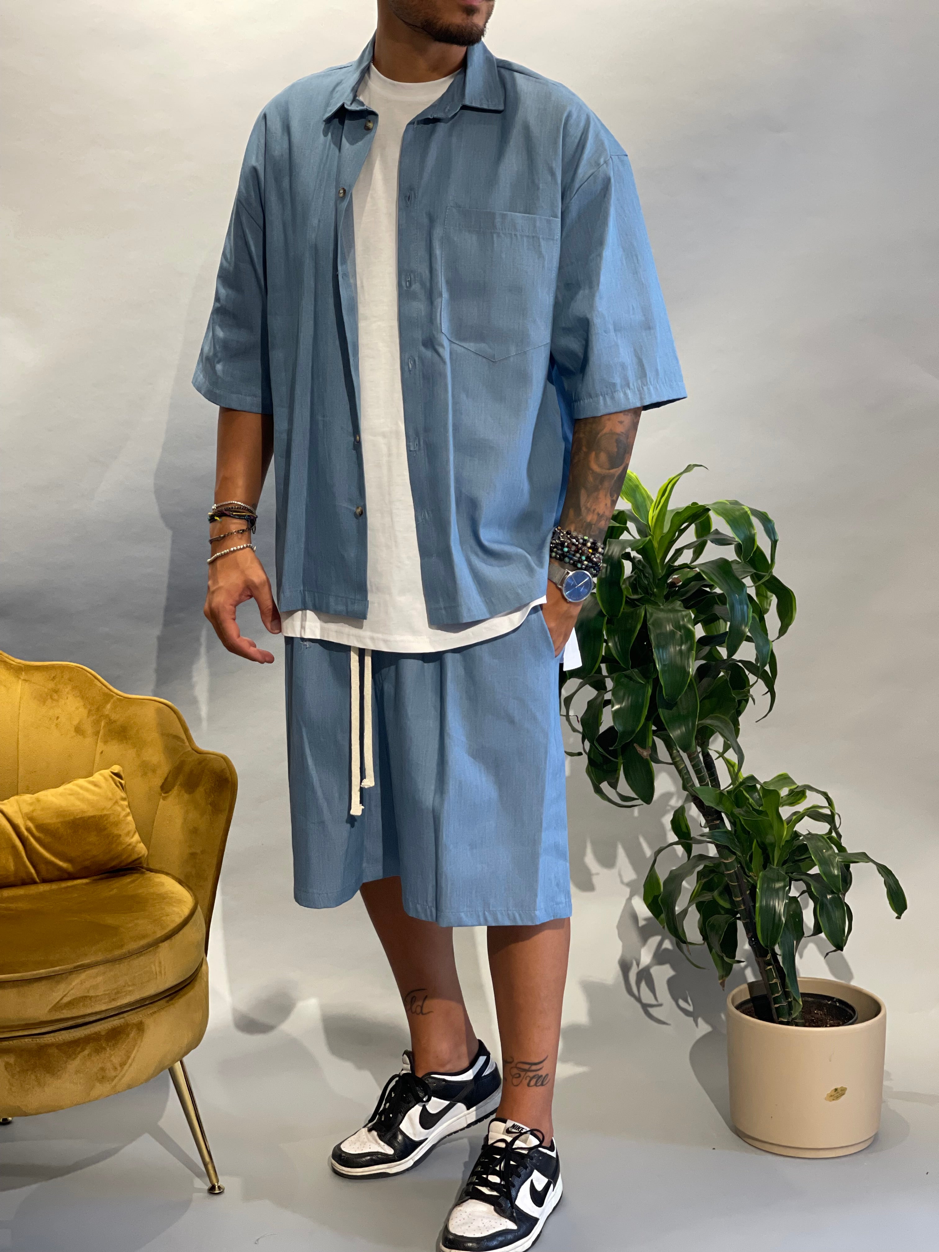 COORDINATO NEW JOB BRAND OVERISZE CELESTE