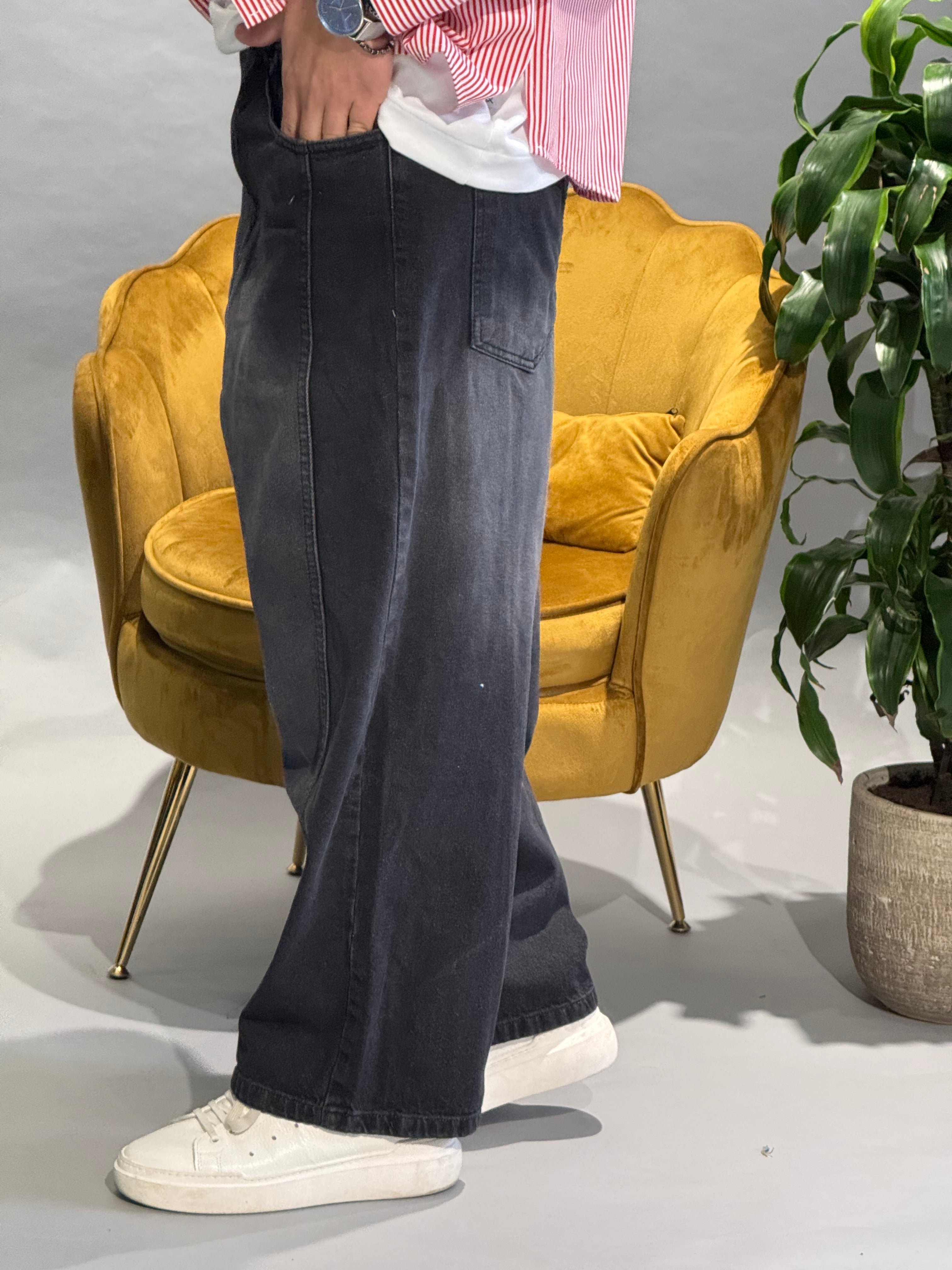 JEANS WILDE SFUMATO NERO NEW JOB BRAND