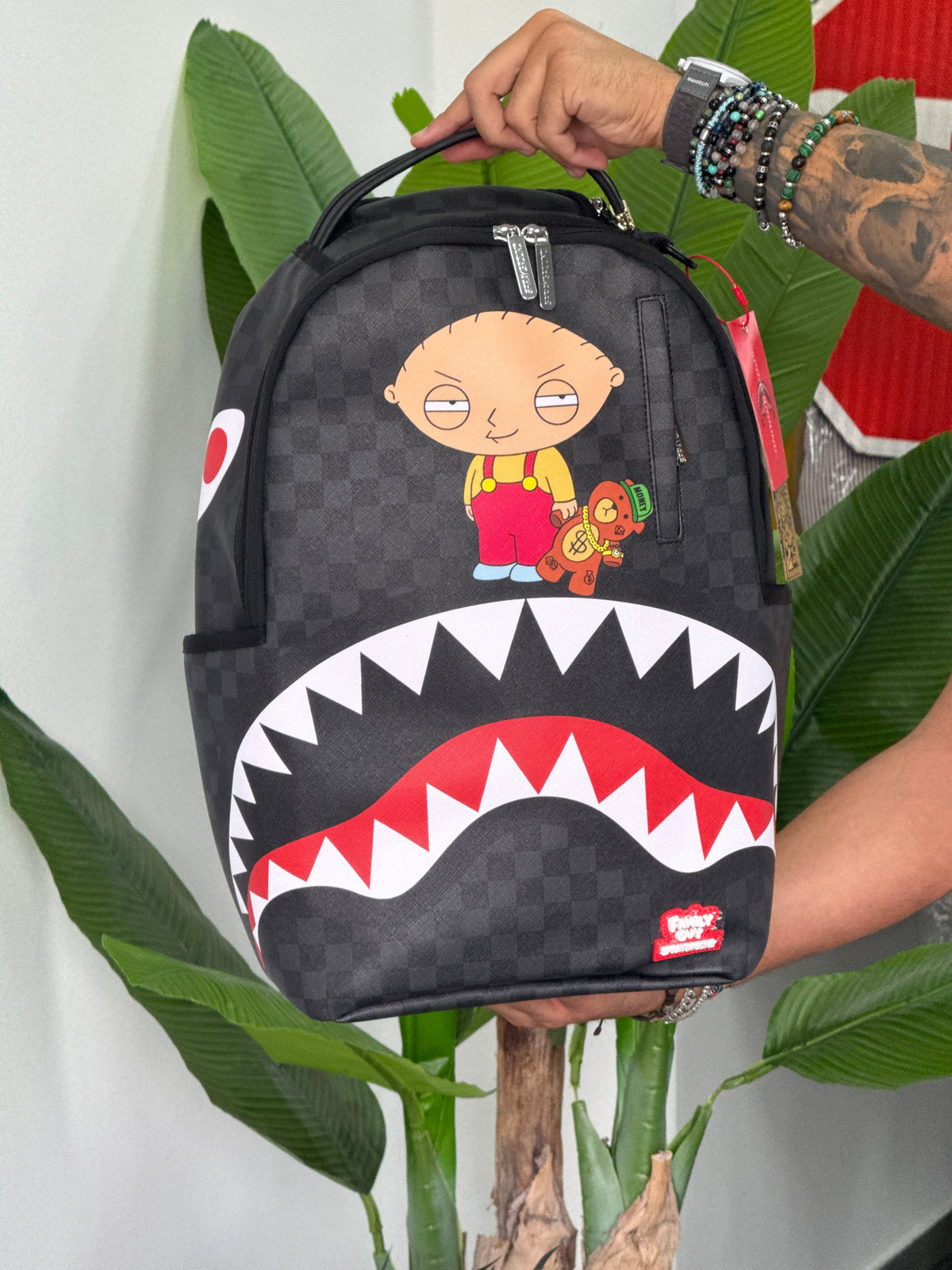 FAMILY GUY STEWIE HOLDING BEAR KEYCHAIN BACKPACK