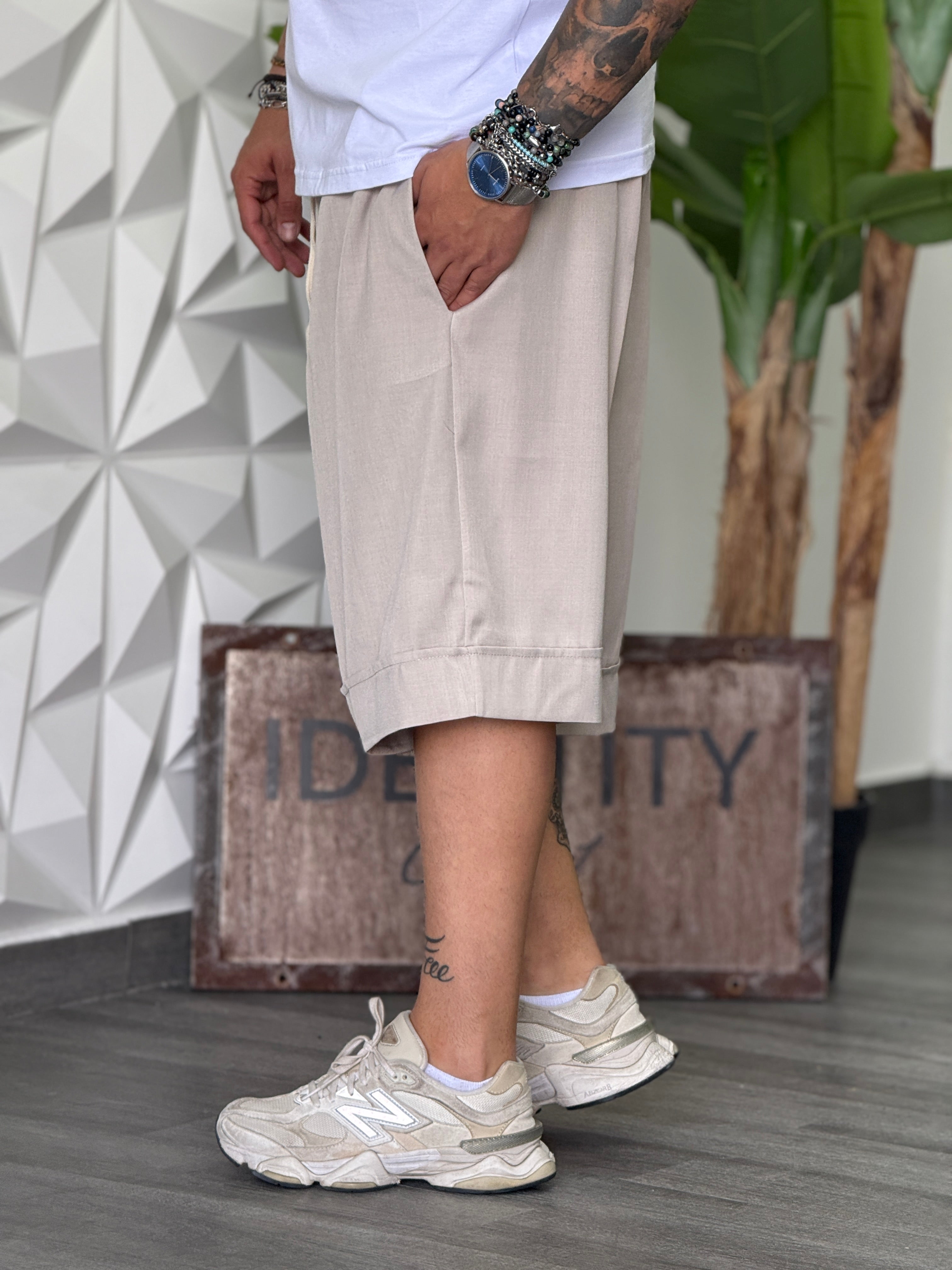 BERMUDA PIEGONE BEIGE NEW JOB BRAND