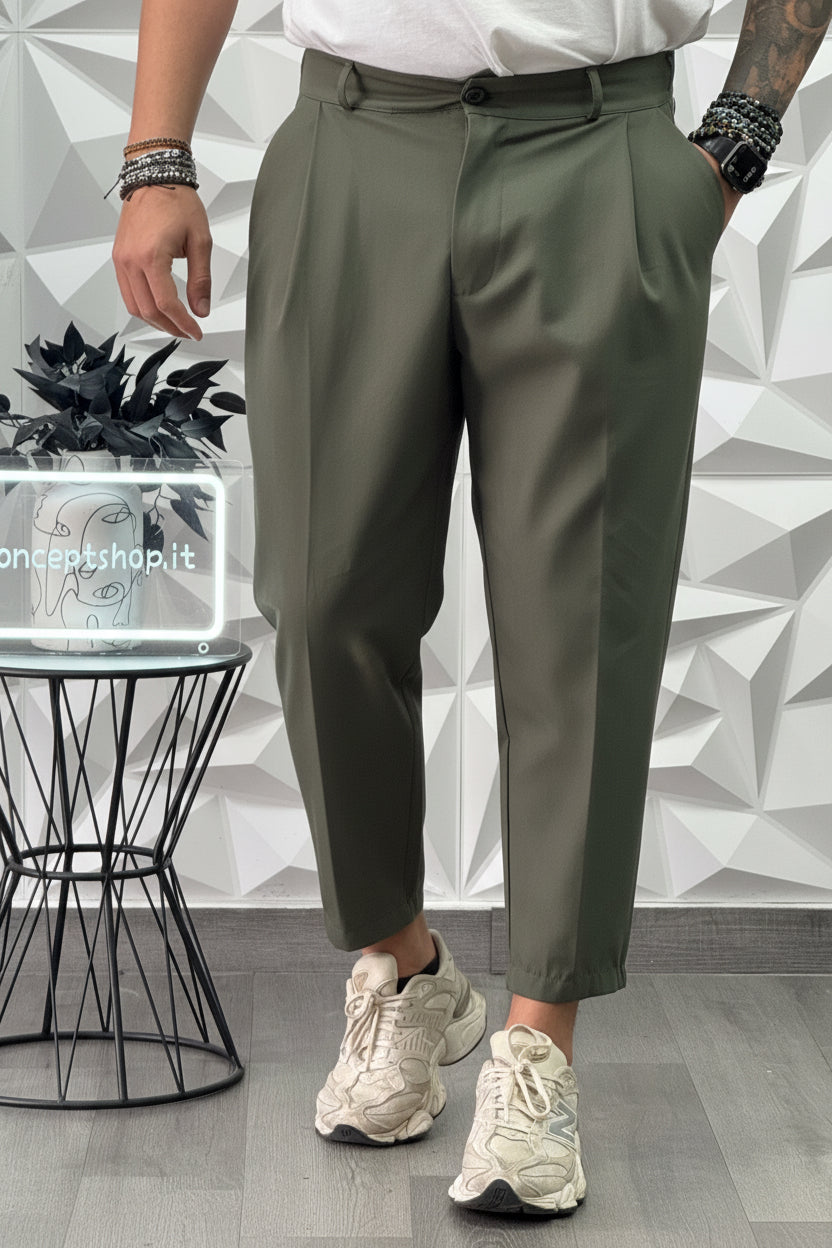 PANTALONE MONTECARLO FW26 VERDE NEW JOB BRAND