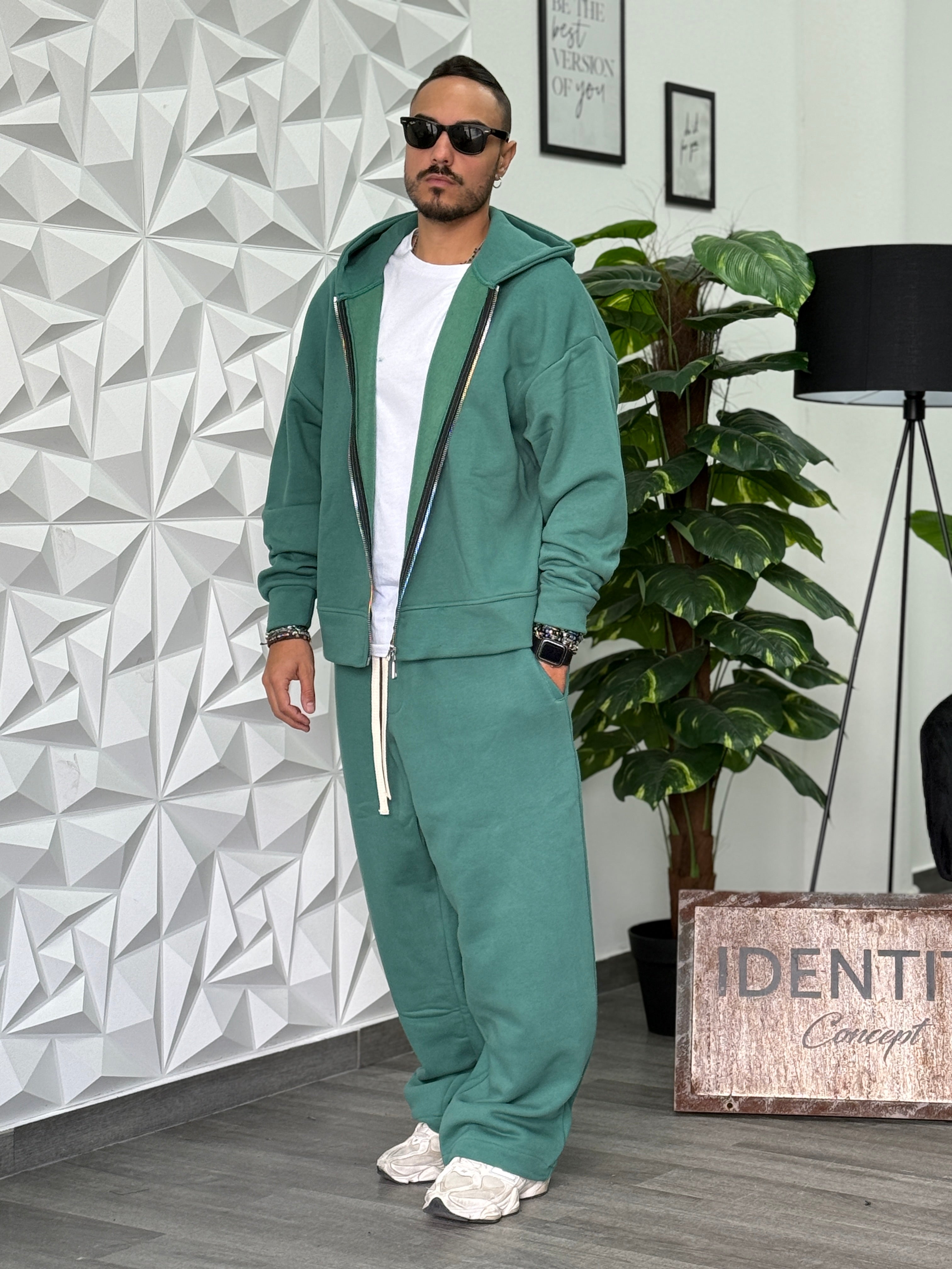 Coordinato tuta Baggy verde GB28 New Job Brand