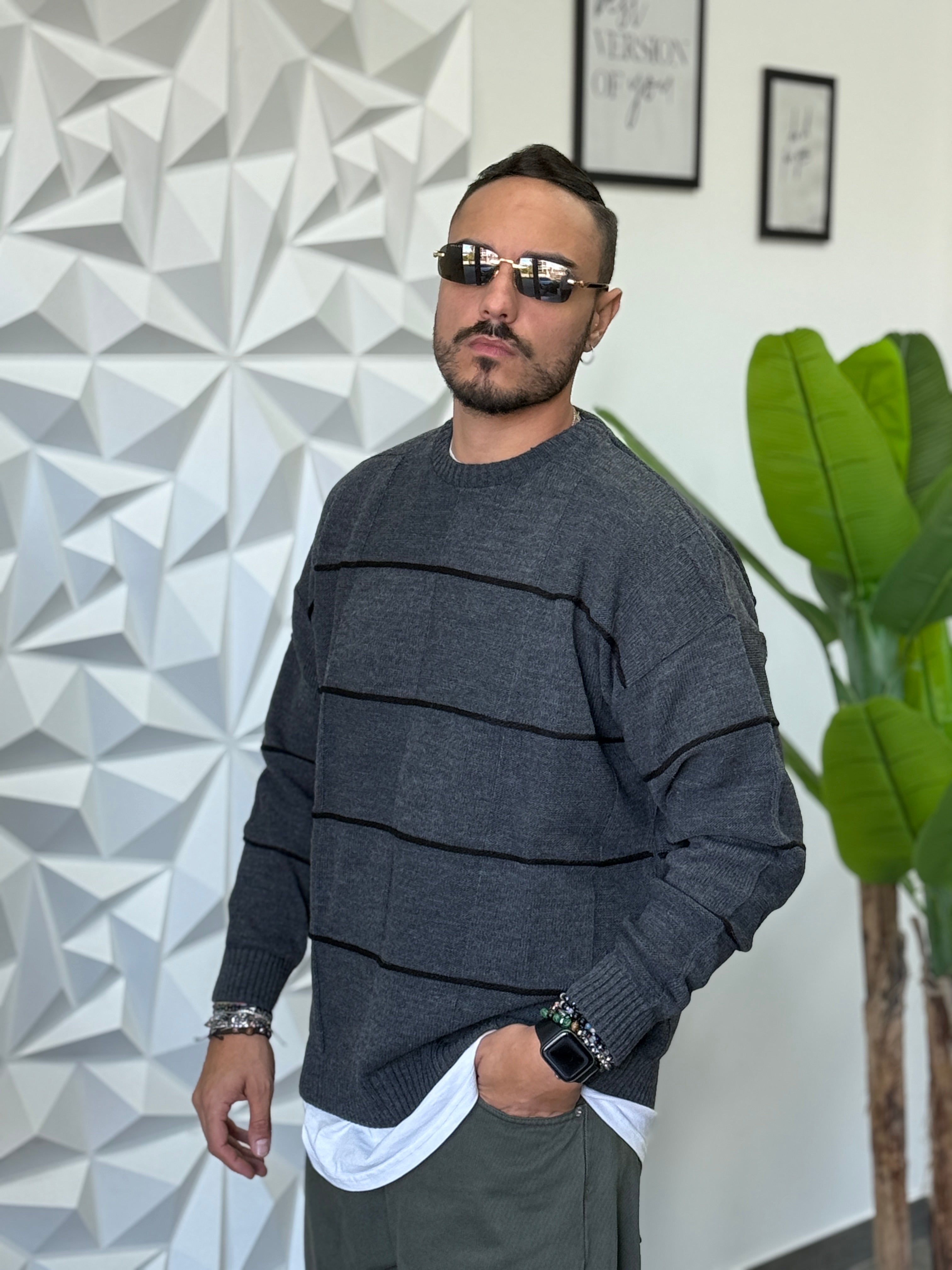 PULLOVER OVERSIZE RIGA GRIGIO NEW JOB BRAND