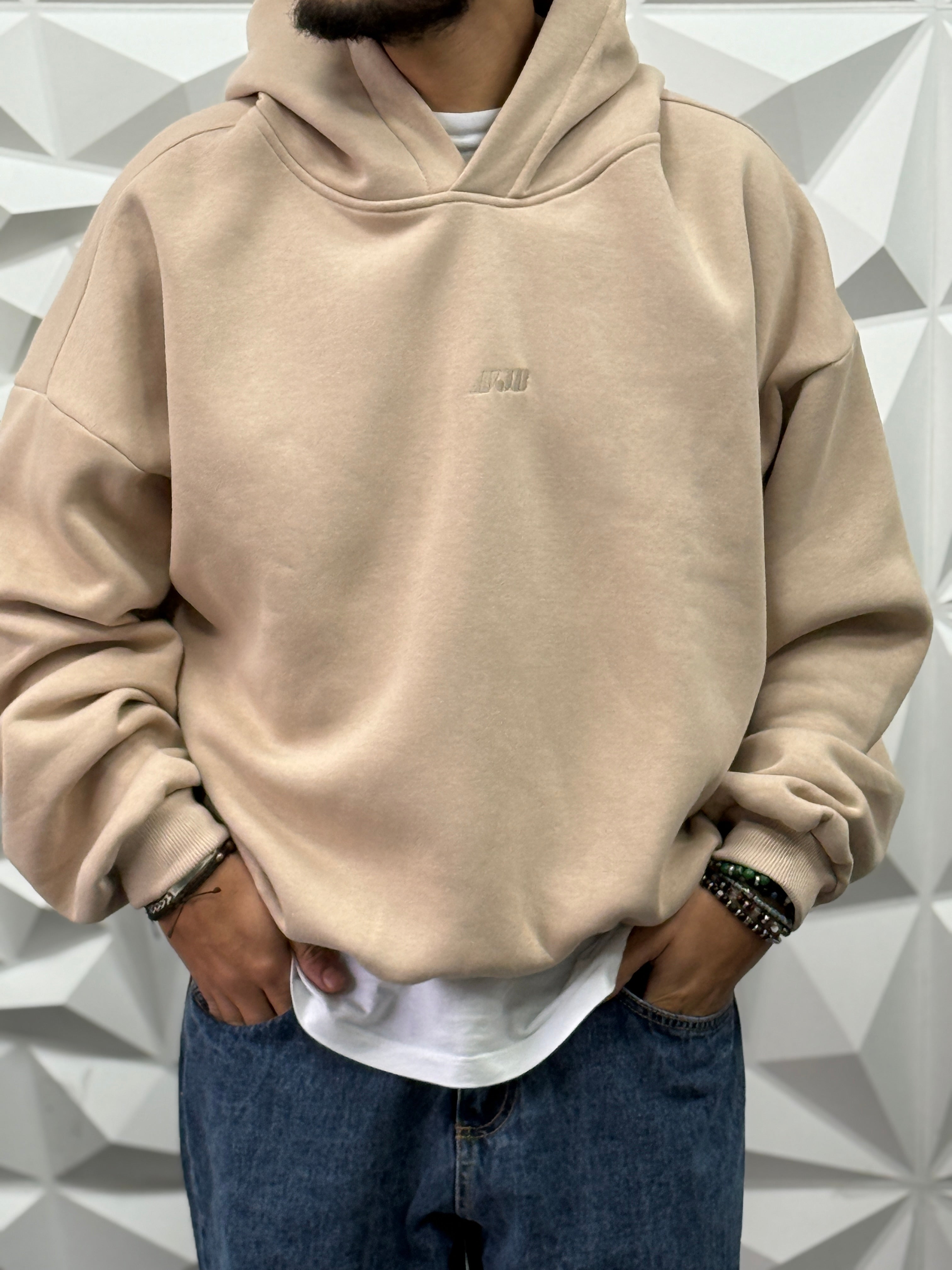 FELPA OVER BEIGE NEW JOB BRAND