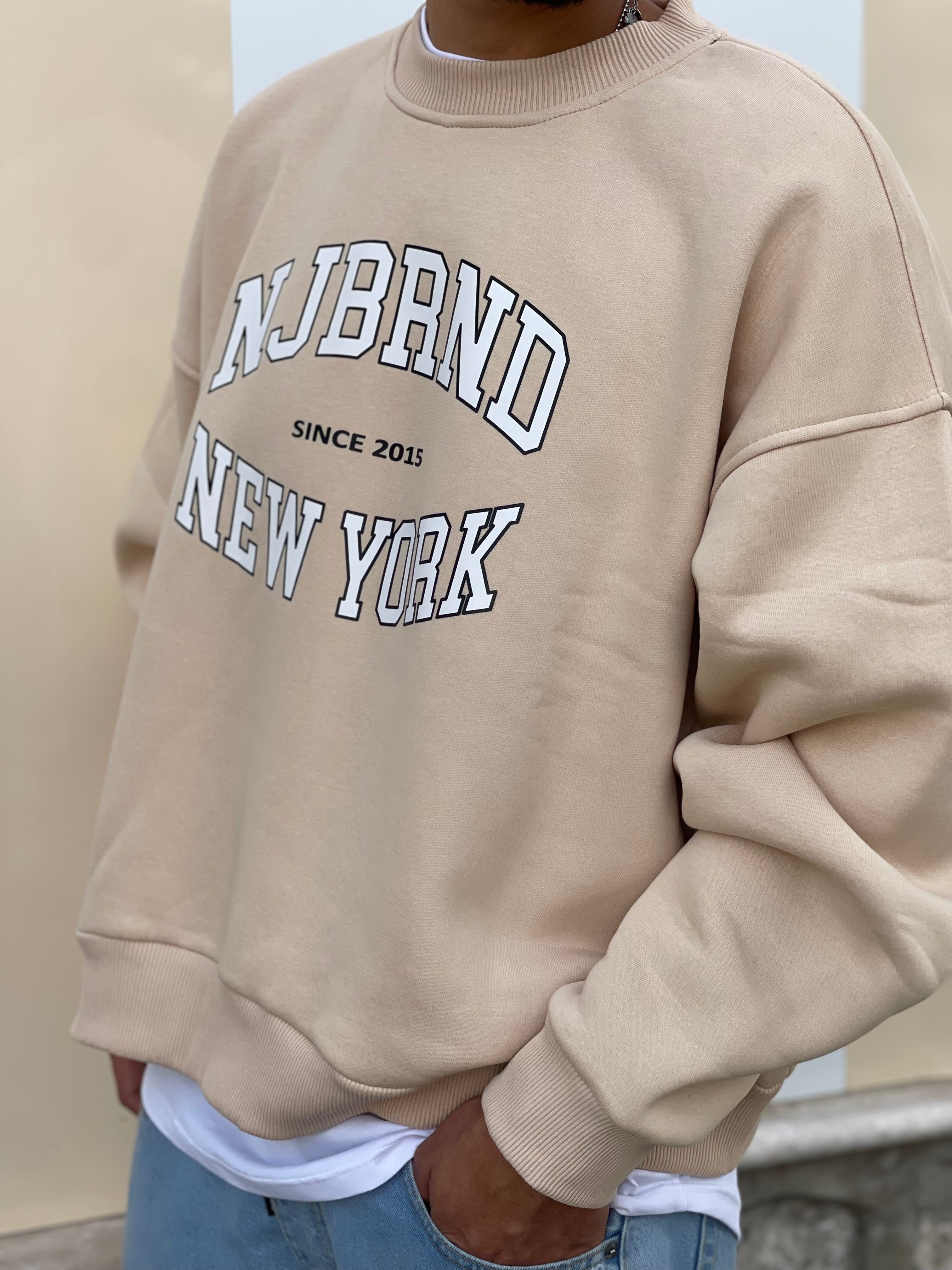 FELPA NEW YORK OVERSIZE NEW JOB BRAND BEIGE