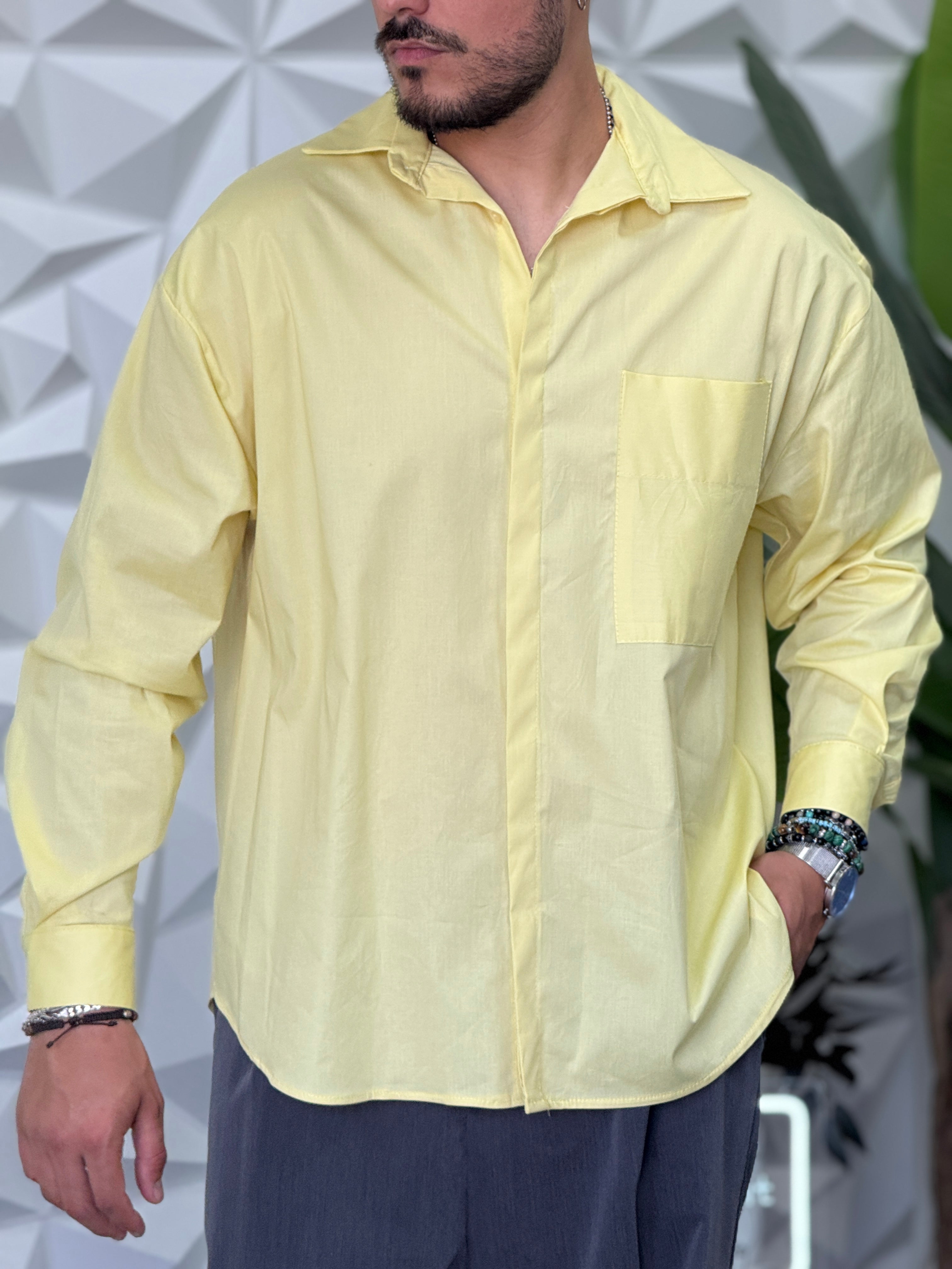 CAMICIA OVERSIZE GIALLA NEW JOB BRAND