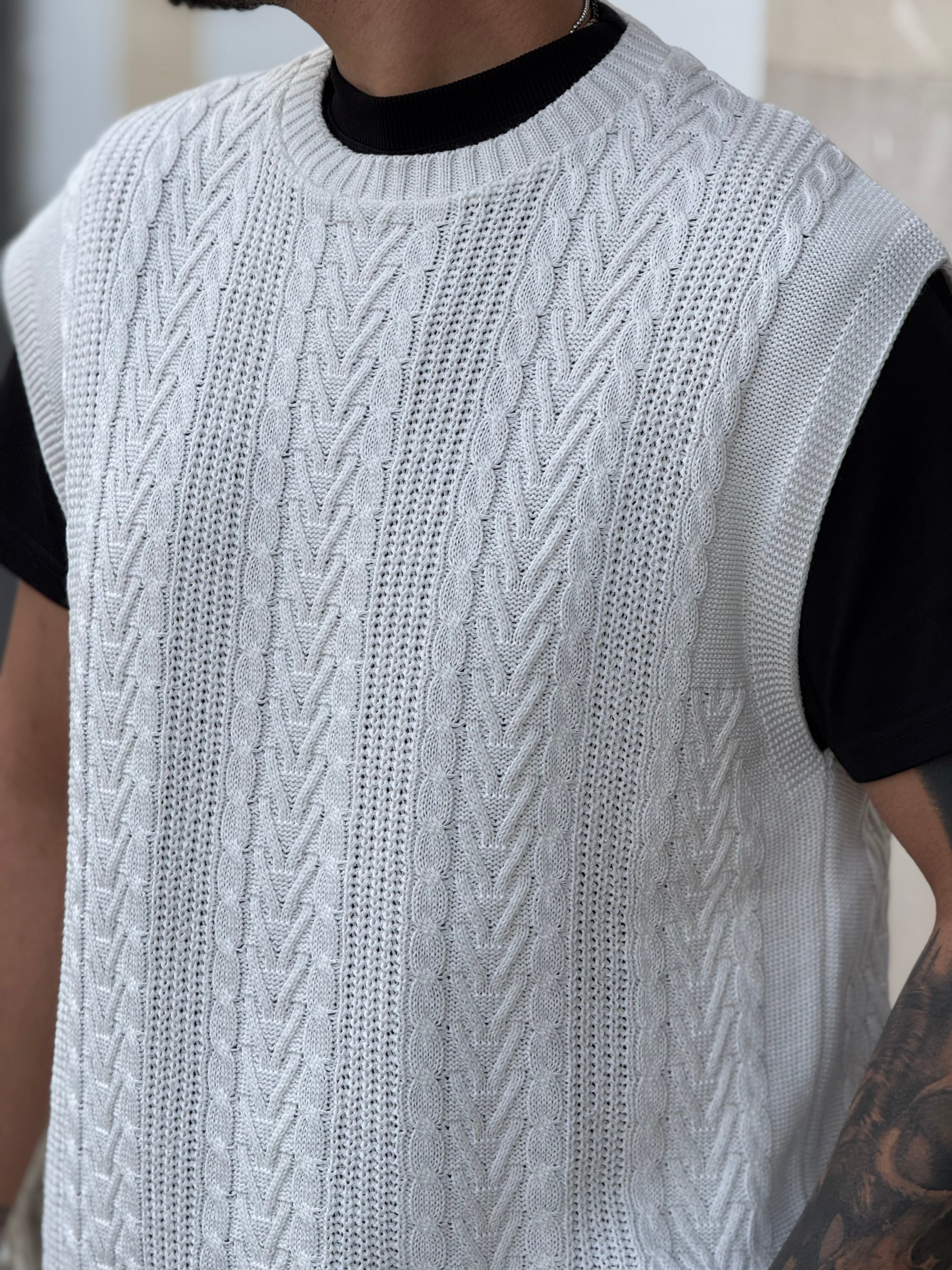 SMANICATO IN FILO BIANCO CON TRAMA NEW JOB BRAND