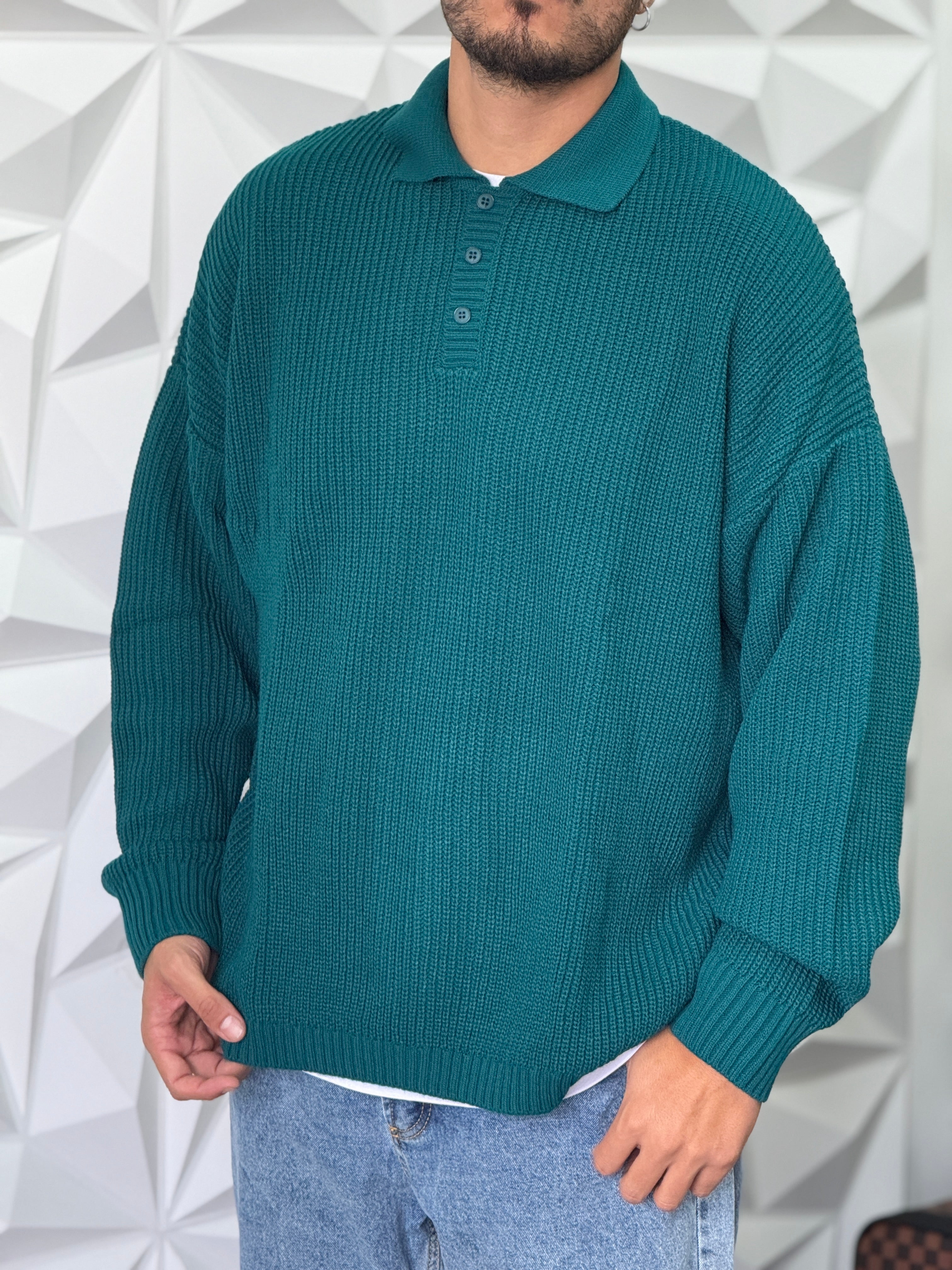 POLO OVERISIZE VERDE NEW JOB BRAND