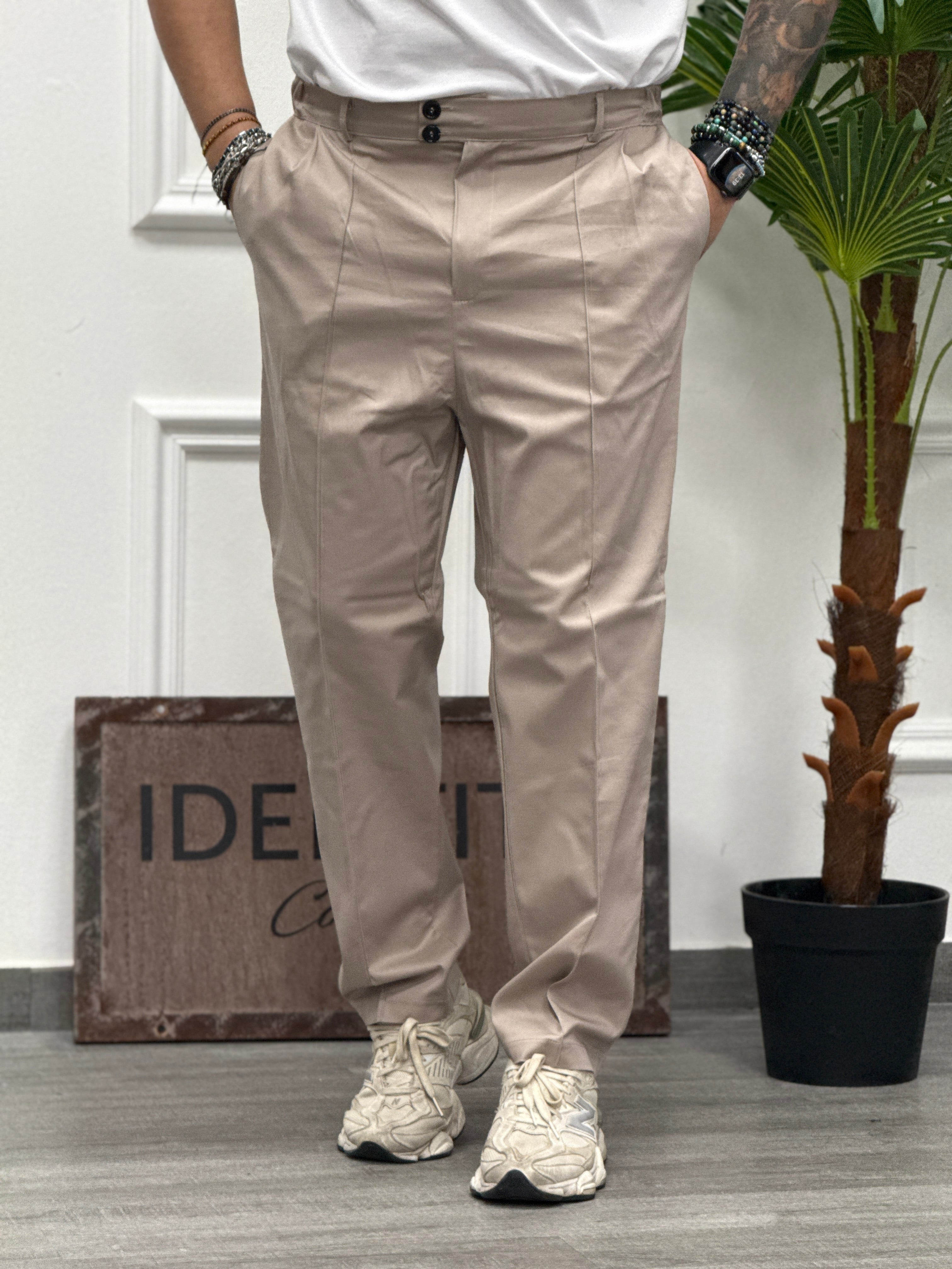 PANTALONE UG146 BEIGE FONDO AMPIO NEW JOB BRAND